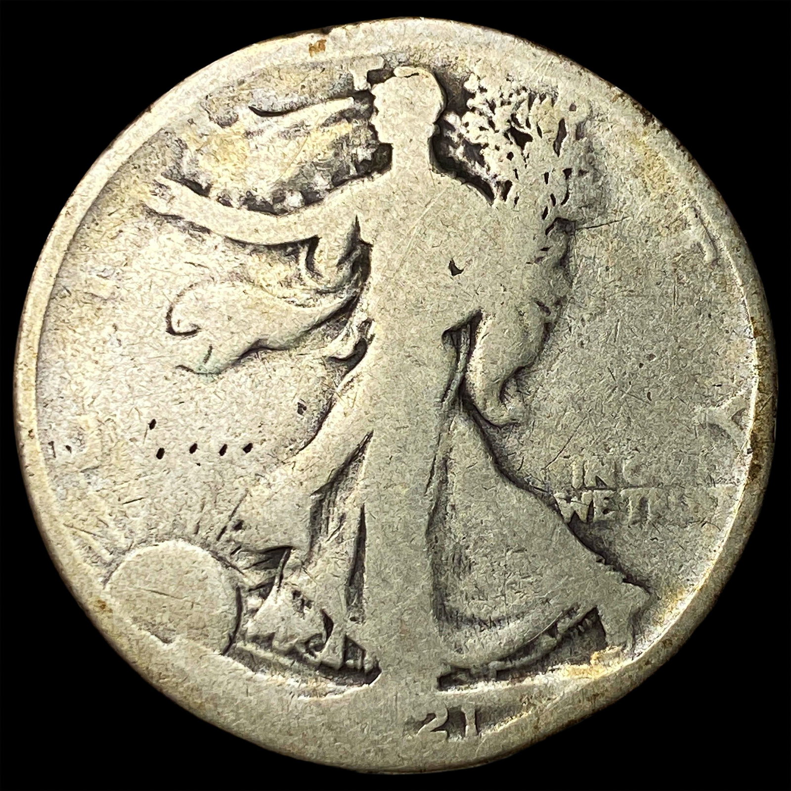 1921 Walking Liberty Half Dollar NICELY CIRCULATED: 1921 Walking Liberty Half Dollar NICELY CIRCULATED