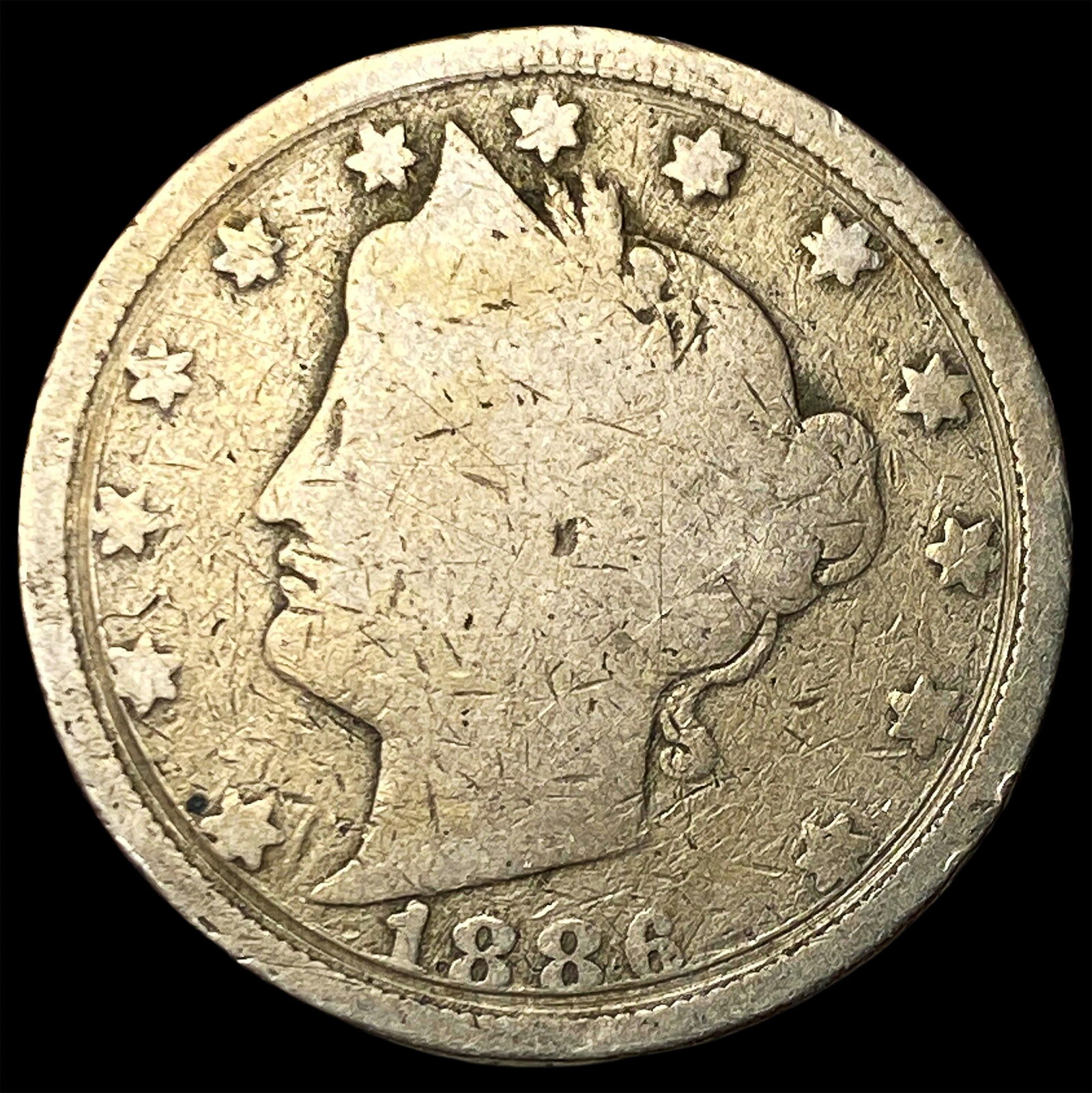 1886 Liberty Head Nickel NICELY CIRCULATED: 1886 Liberty Head Nickel NICELY CIRCULATED