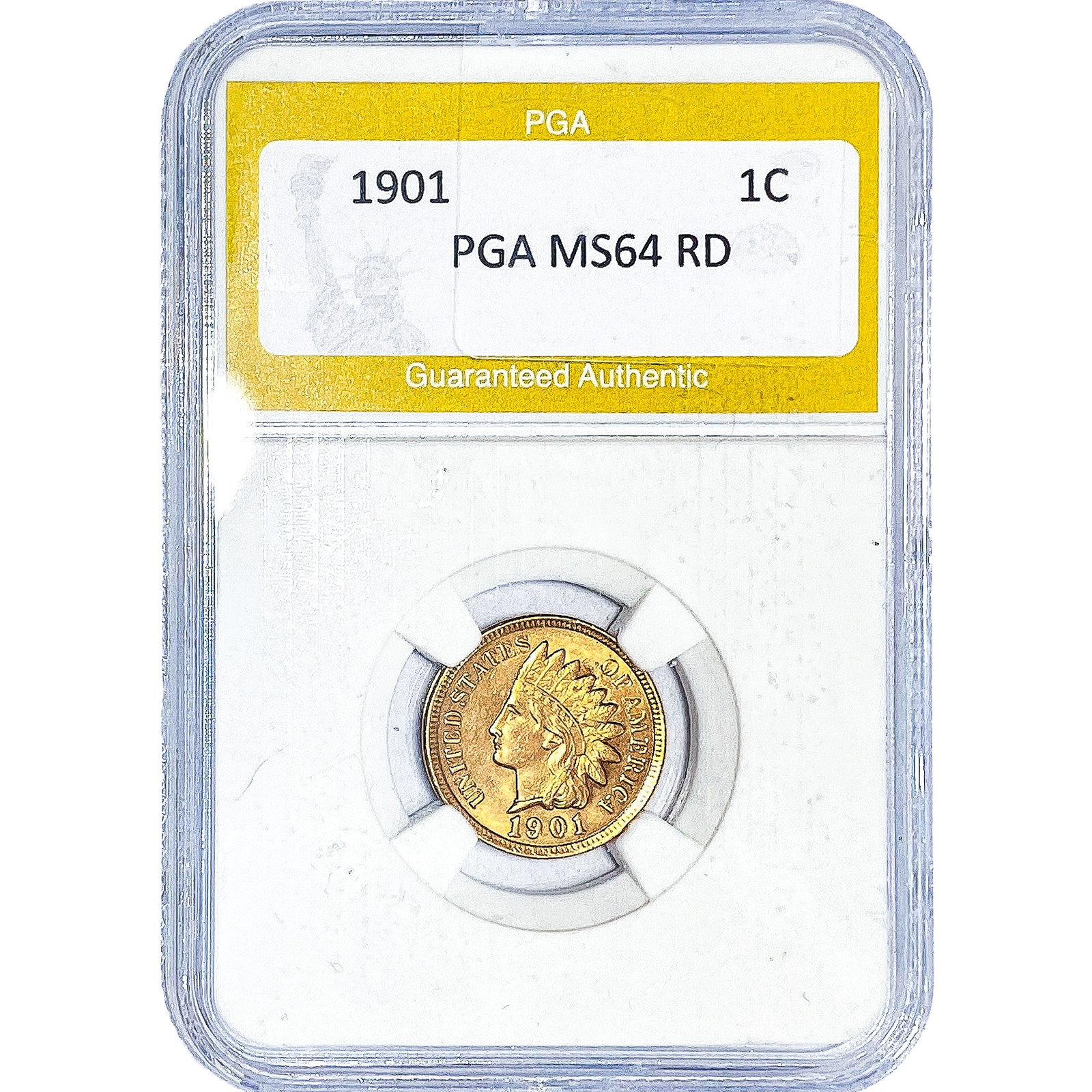1901 Indian Head Cent PGA MS64 RD: 1901 Indian Head Cent PGA MS64 RD