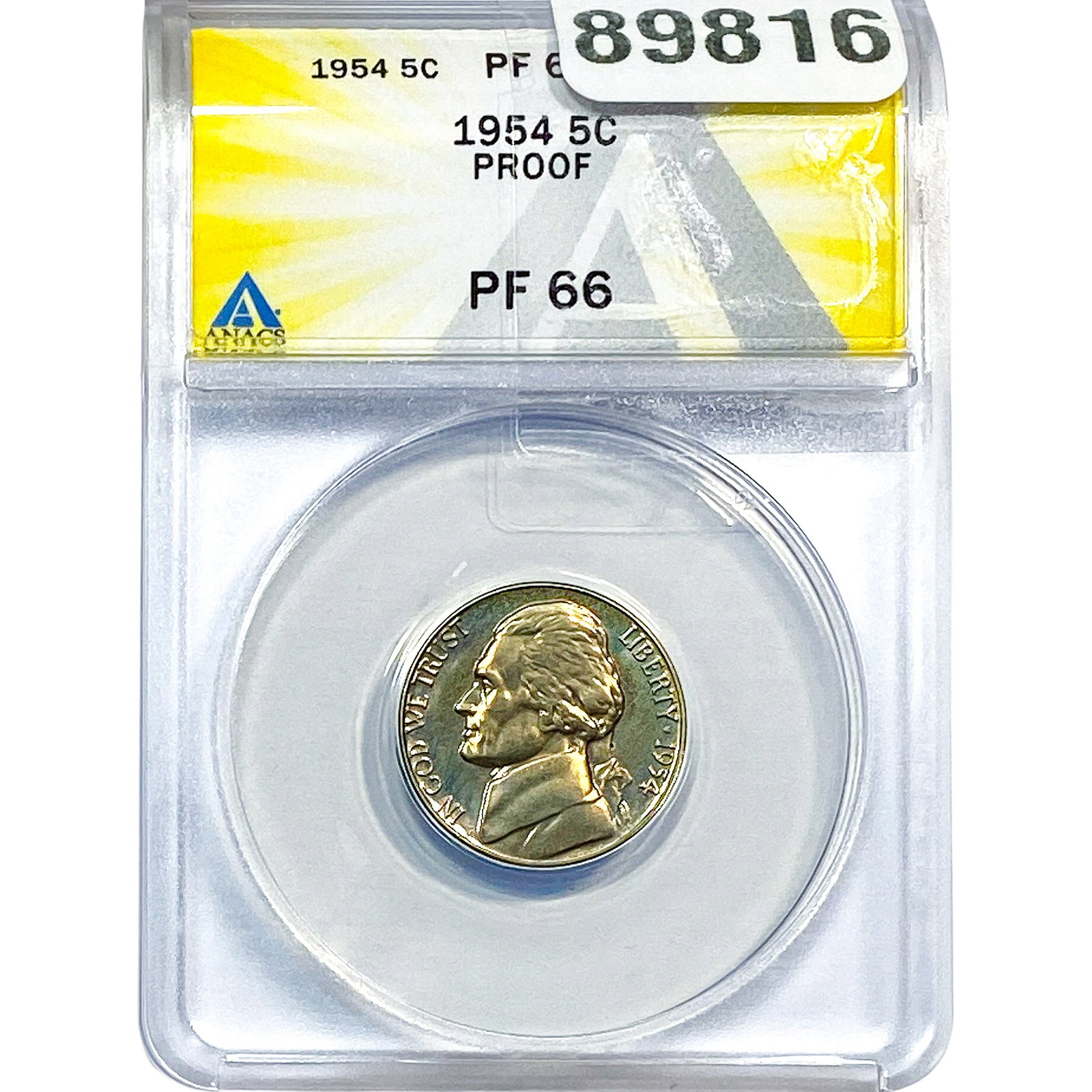 1954 Jefferson Nickel ANACS PF66 PROOF: 1954 Jefferson Nickel ANACS PF66 PROOF