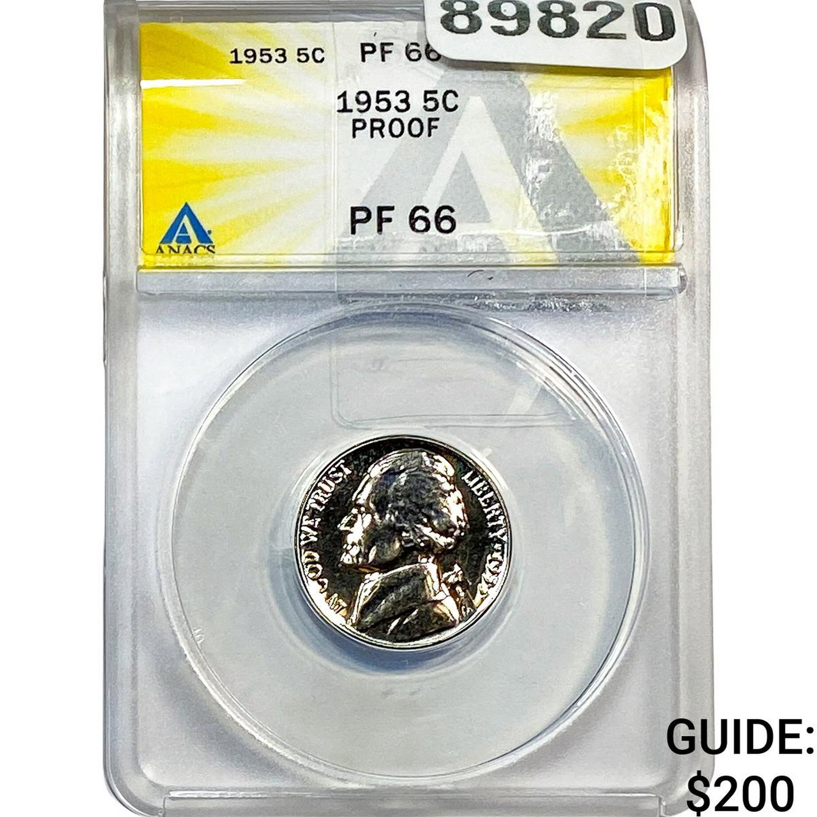 1953 Jefferson Nickel ANACS PF66 PROOF: 1953 Jefferson Nickel ANACS PF66 PROOF