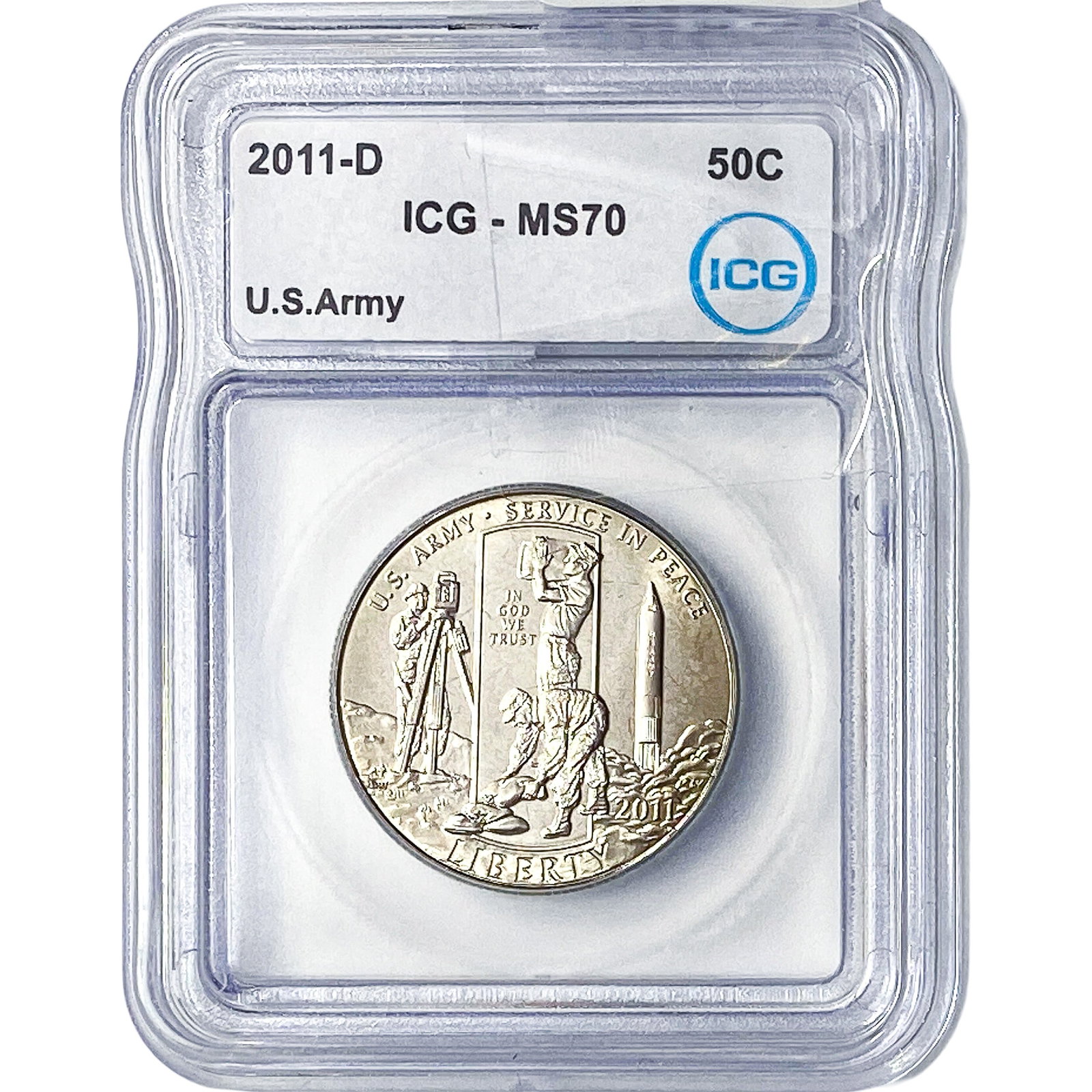 2011-D ICG MS70 US ARMY 50C (1 of 2)