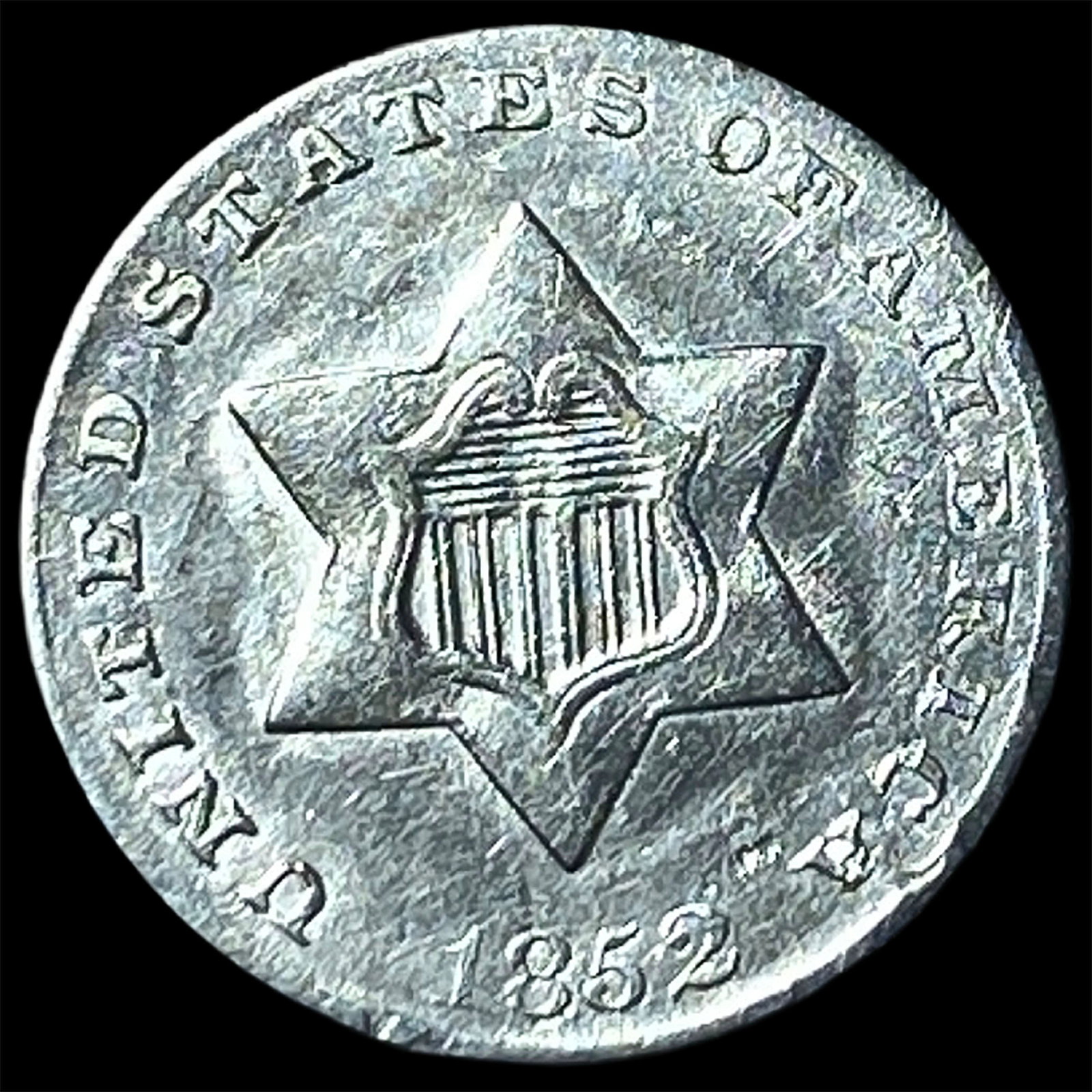 1852 Silver Three-Cent Piece CLOSELY UNCIRCULATED (1 of 2)