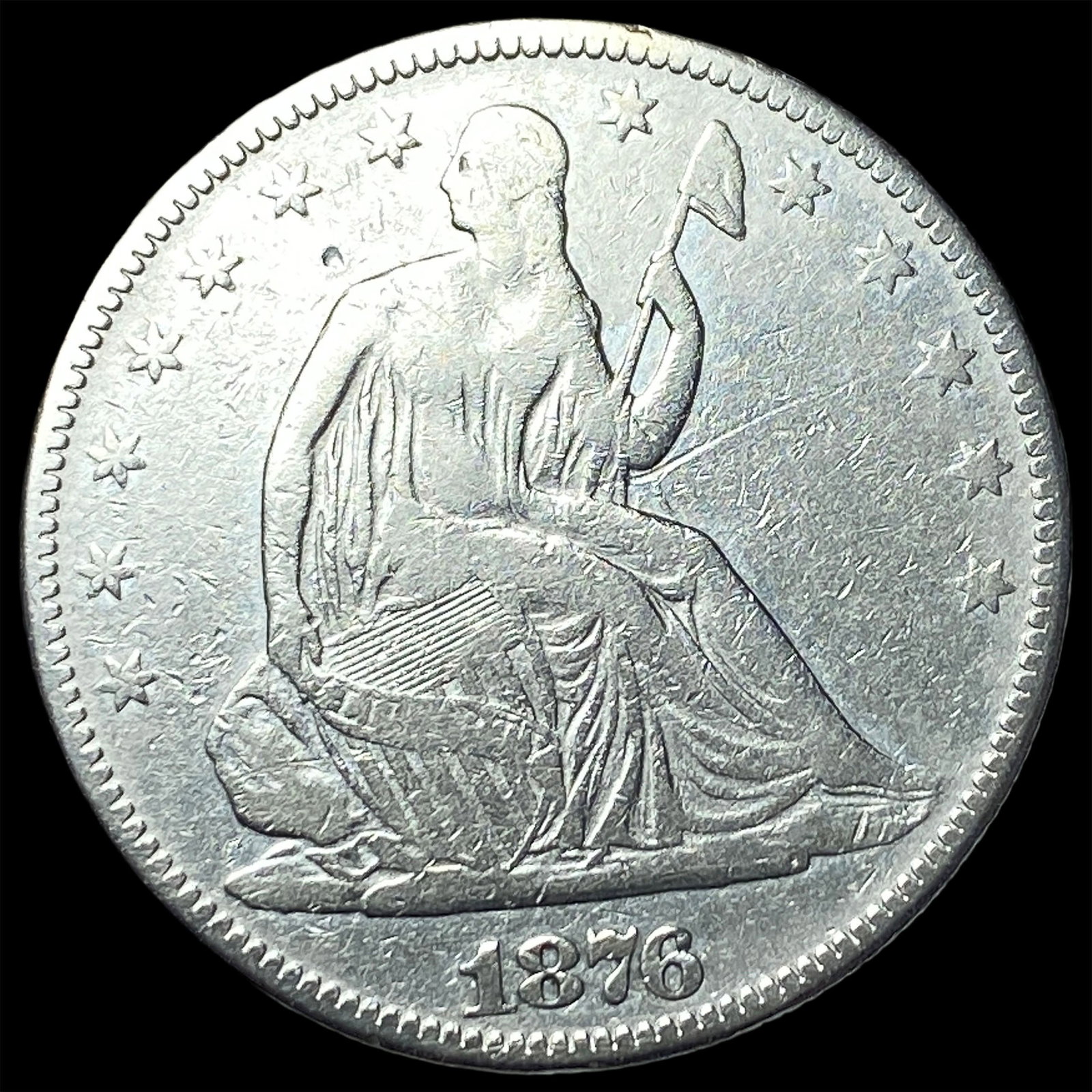 1876 Seated Liberty Half Dollar LIGHTLY CIRCULATED: 1876 Seated Liberty Half Dollar LIGHTLY CIRCULATED