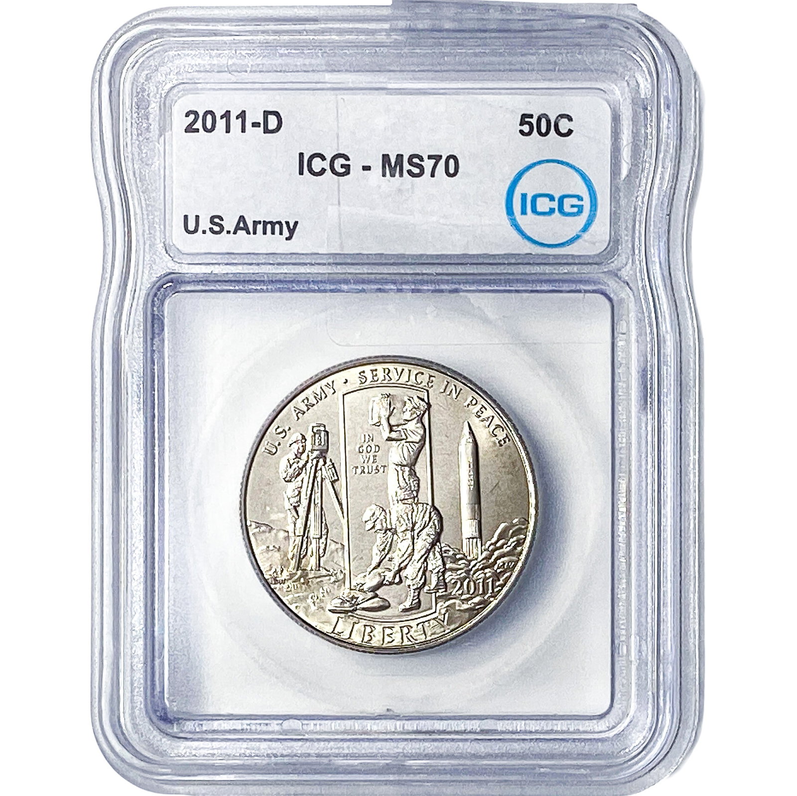 2011-D ICG MS70 US ARMY 50C (1 of 2)
