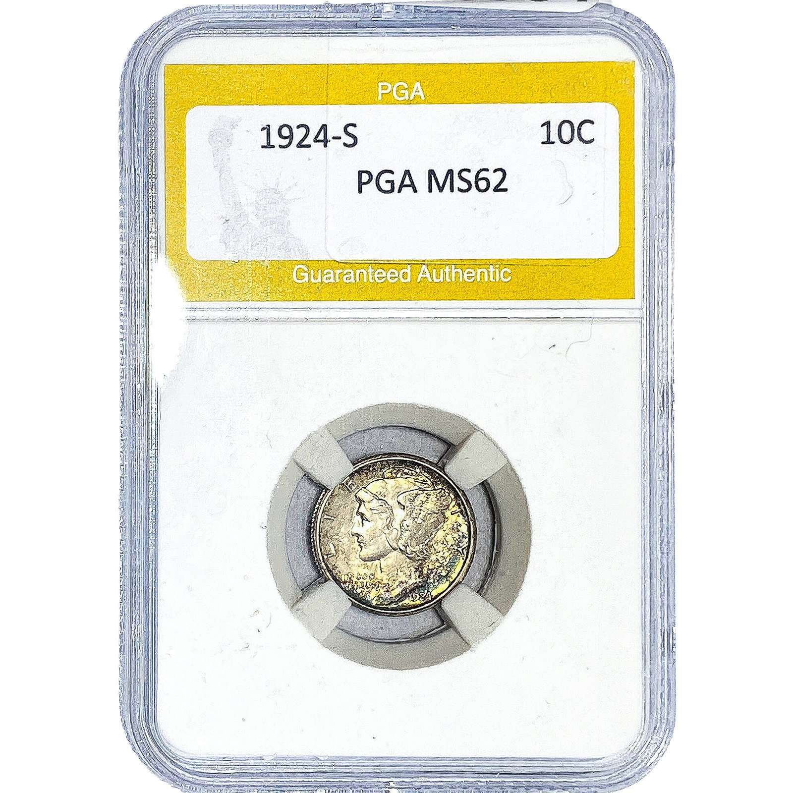 1924-S Mercury Silver Dime PGA MS62: 1924-S Mercury Silver Dime PGA MS62