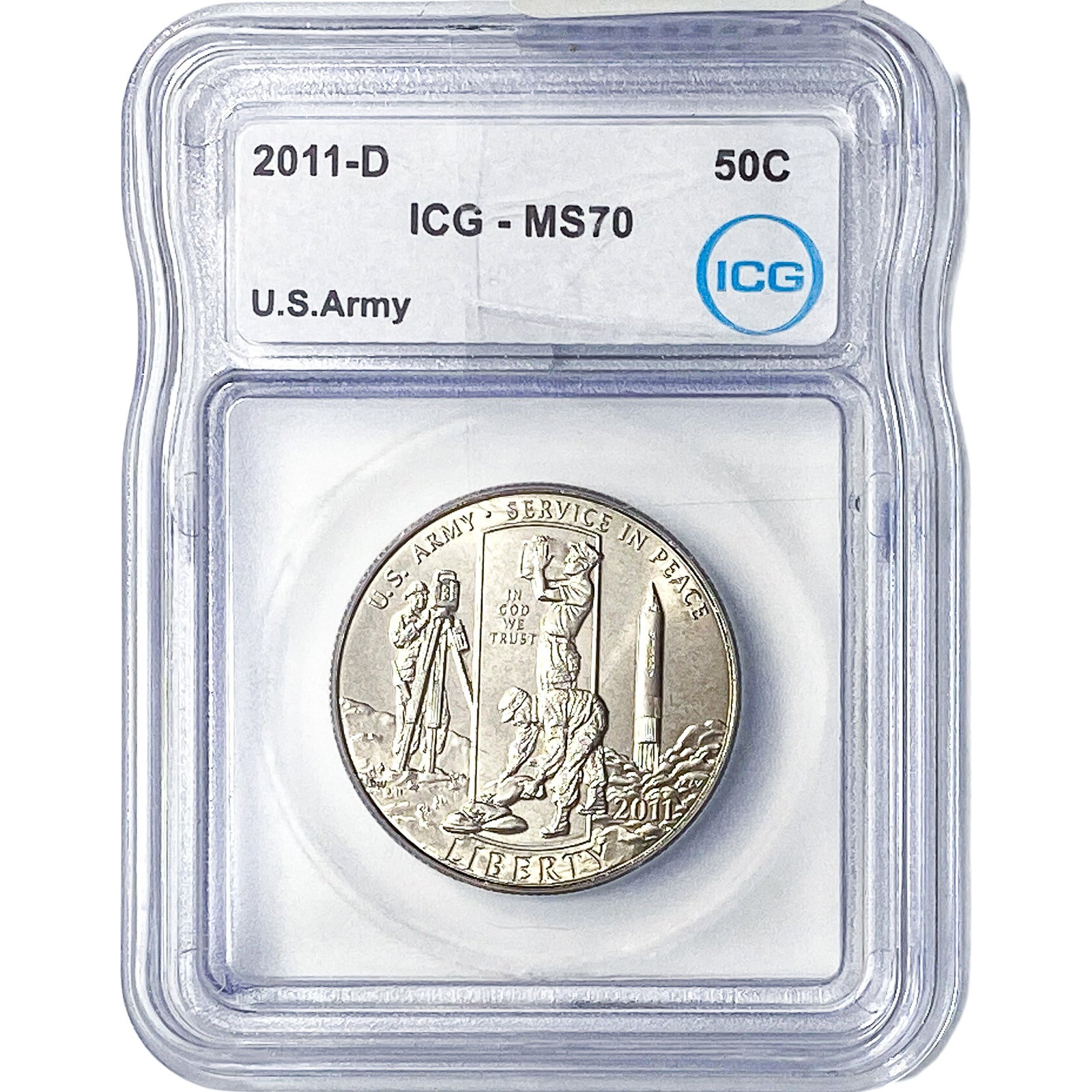 2011-D ICG MS70 US ARMY 50C (1 of 2)
