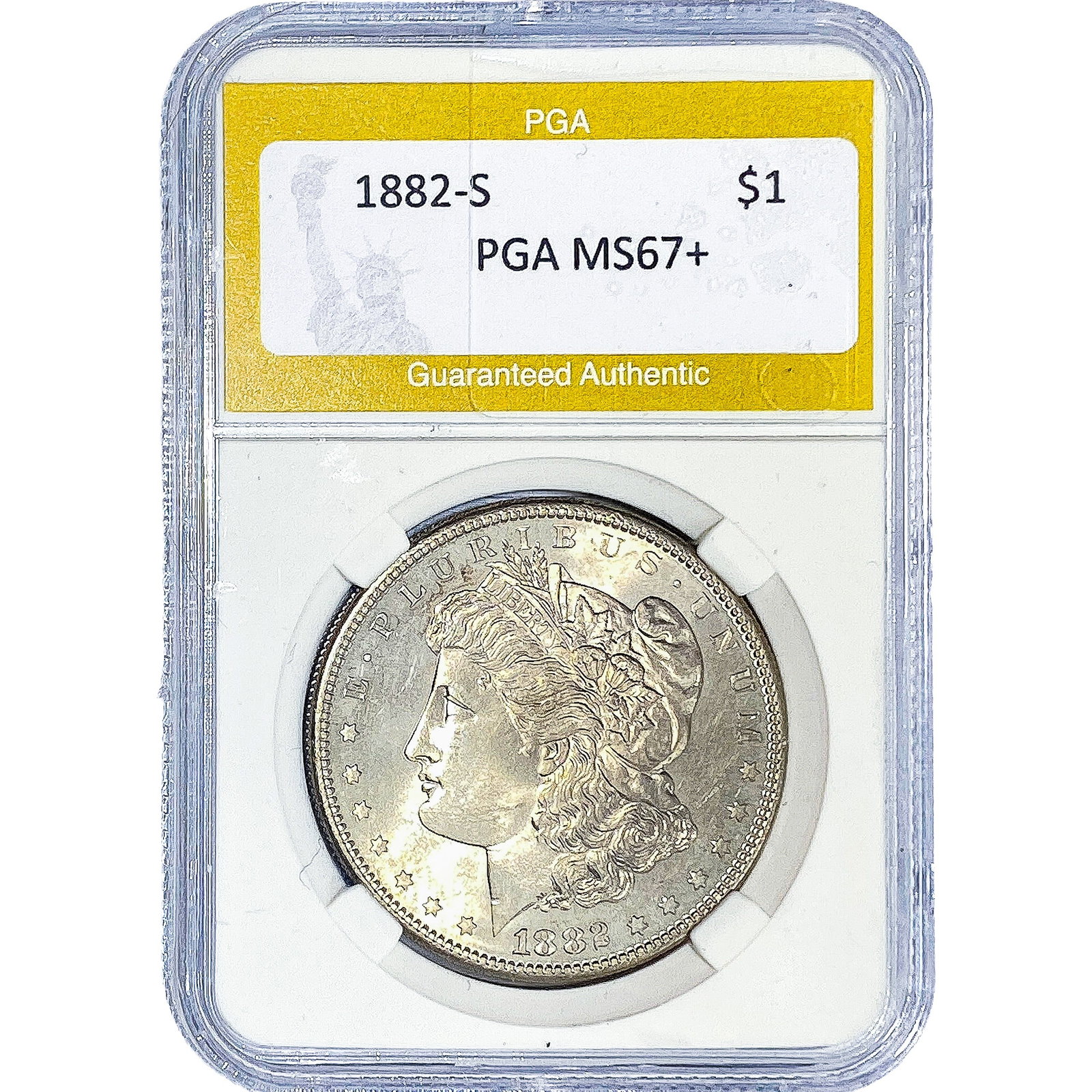 1882-S Morgan Silver Dollar PGA MS67+: 1882-S Morgan Silver Dollar PGA MS67+
