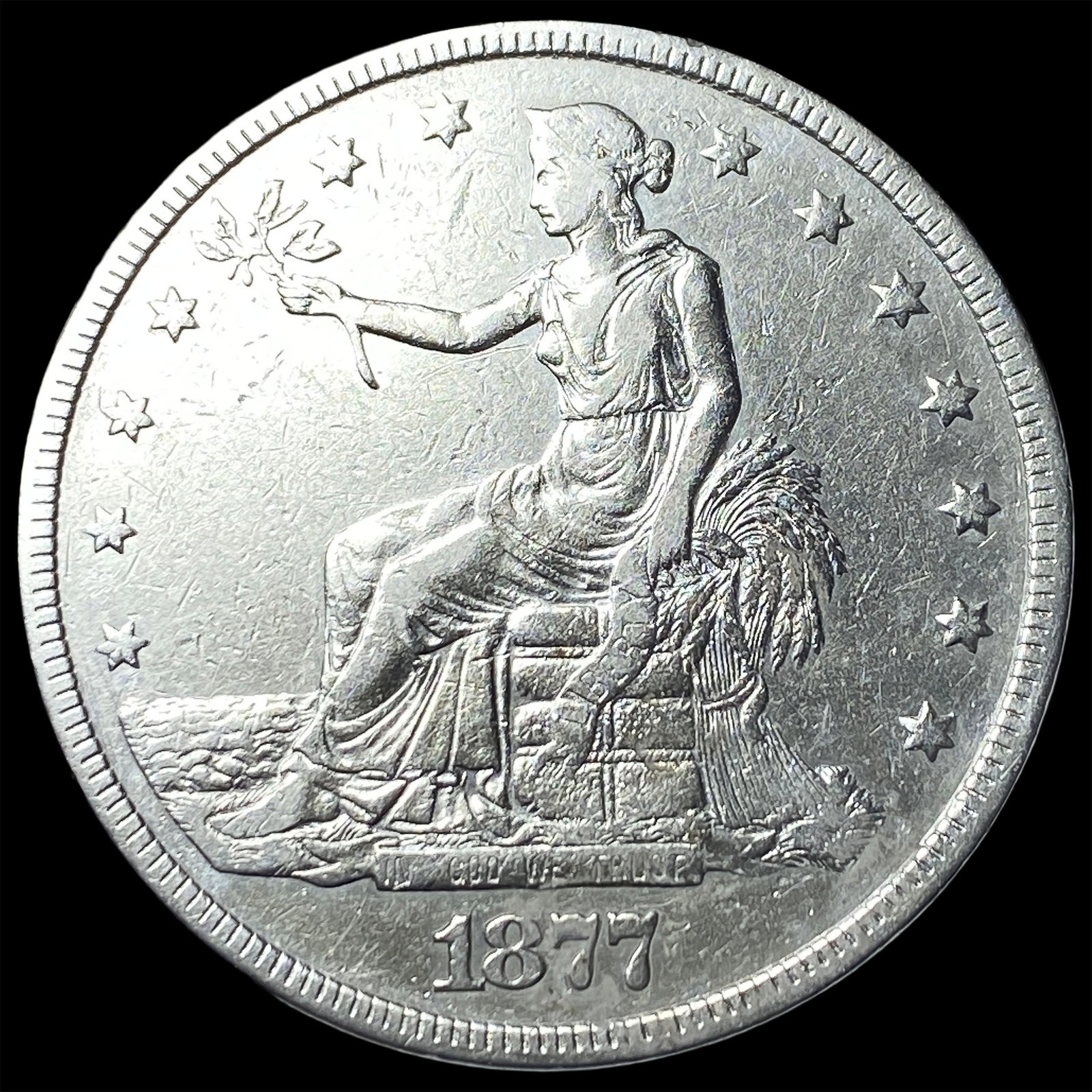 1877 Silver Trade Dollar NEARLY UNCIRCULATED: 1877 Silver Trade Dollar NEARLY UNCIRCULATED