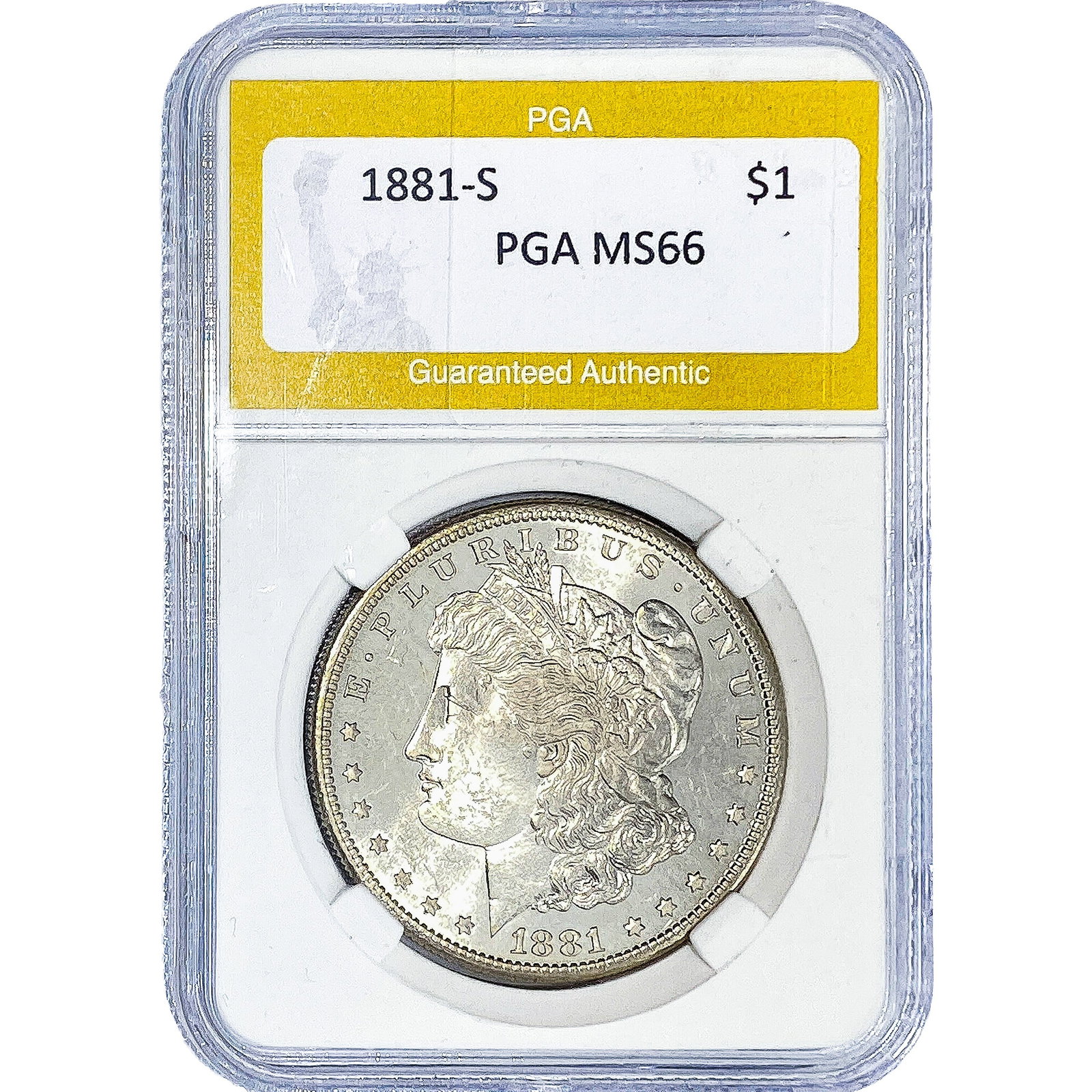 1881-S Morgan Silver Dollar PGA MS66: 1881-S Morgan Silver Dollar PGA MS66