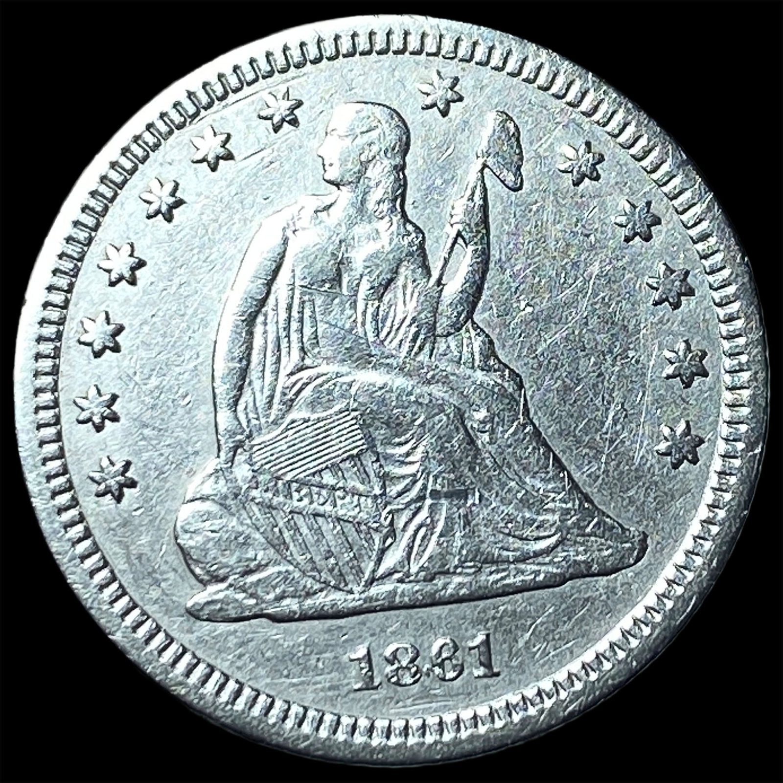 1861 Seated Liberty Quarter CHOICE BU: 1861 Seated Liberty Quarter CHOICE BU