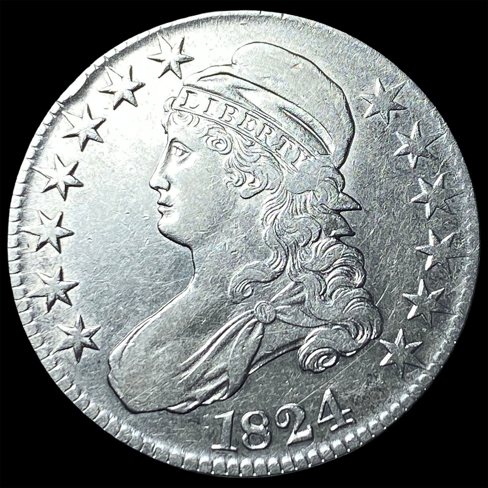 1824 Capped Bust Half Dollar CLOSELY UNCIRCULATED (1 of 2)