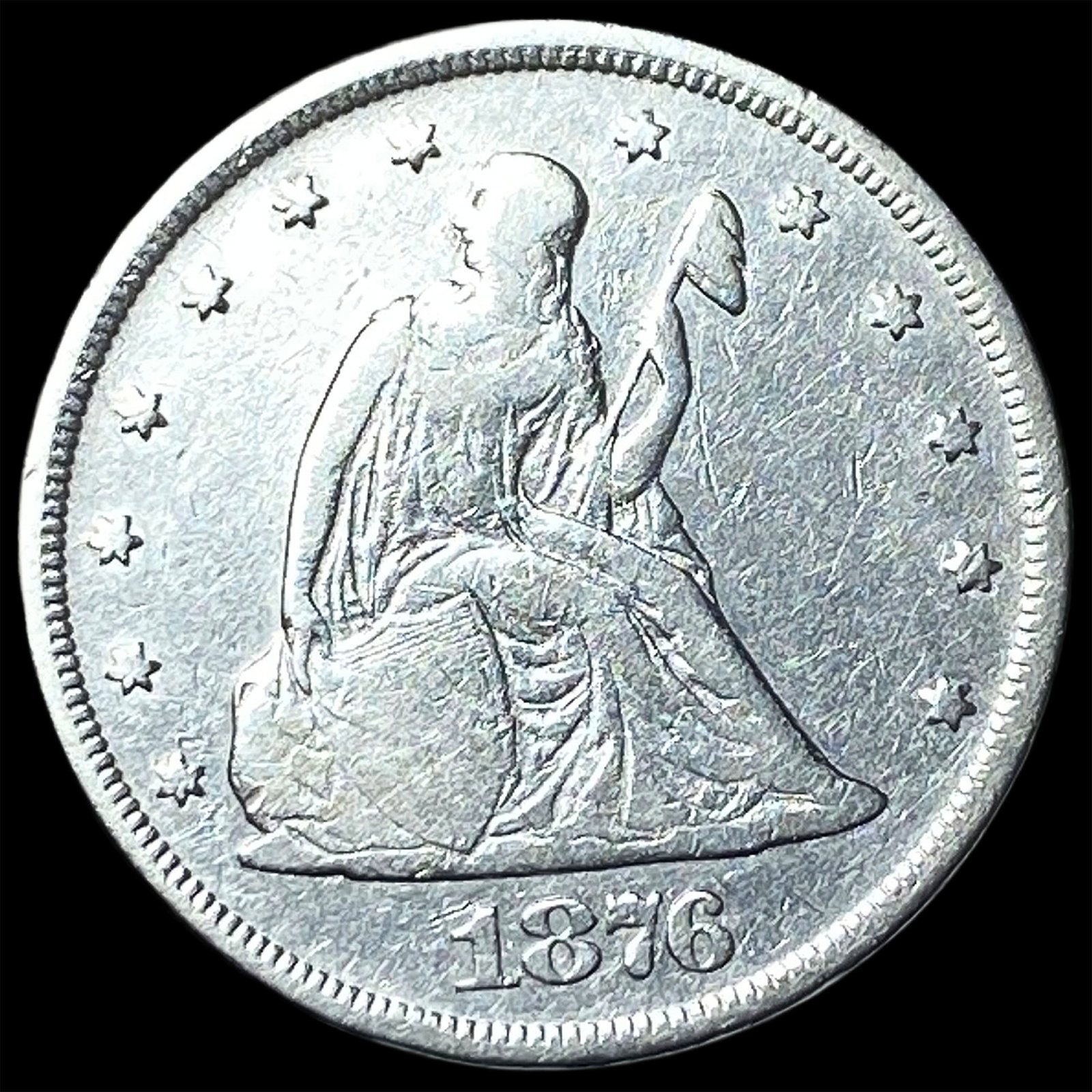 1876 Silver Twenty Cents NEARLY UNCIRCULATED: 1876 Silver Twenty Cents NEARLY UNCIRCULATED