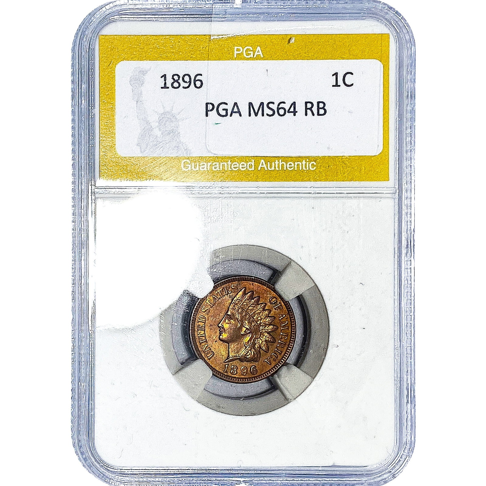 1896 Indian Head Cent PGA MS64 RB: 1896 Indian Head Cent PGA MS64 RB