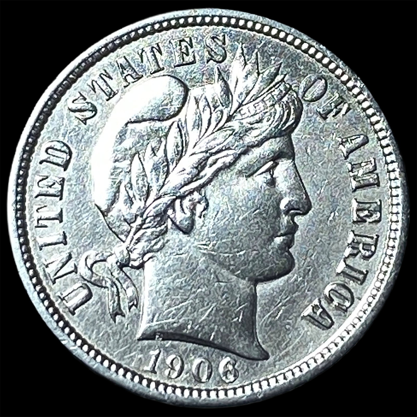 1906 Barber Dime CLOSELY UNCIRCULATED: 1906 Barber Dime CLOSELY UNCIRCULATED