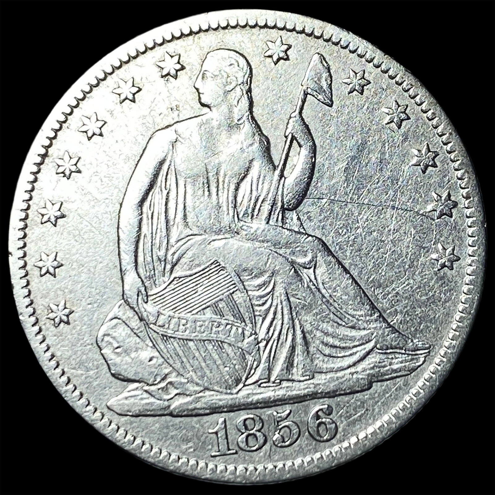 1856-O Seated Liberty Half Dollar NEARLY UNCIRCULATED: 1856-O Seated Liberty Half Dollar NEARLY UNCIRCULATED