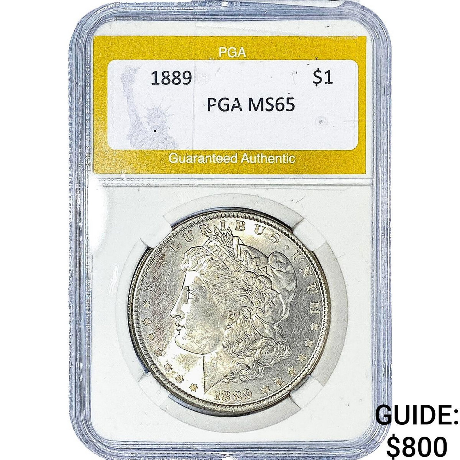 1889 Morgan Silver Dollar PGA MS65: 1889 Morgan Silver Dollar PGA MS65