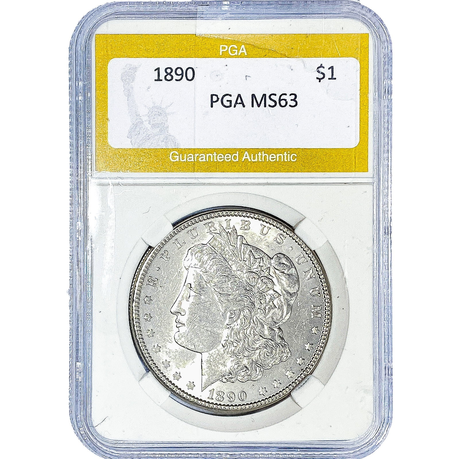 1890 Morgan Silver Dollar PGA MS63: 1890 Morgan Silver Dollar PGA MS63