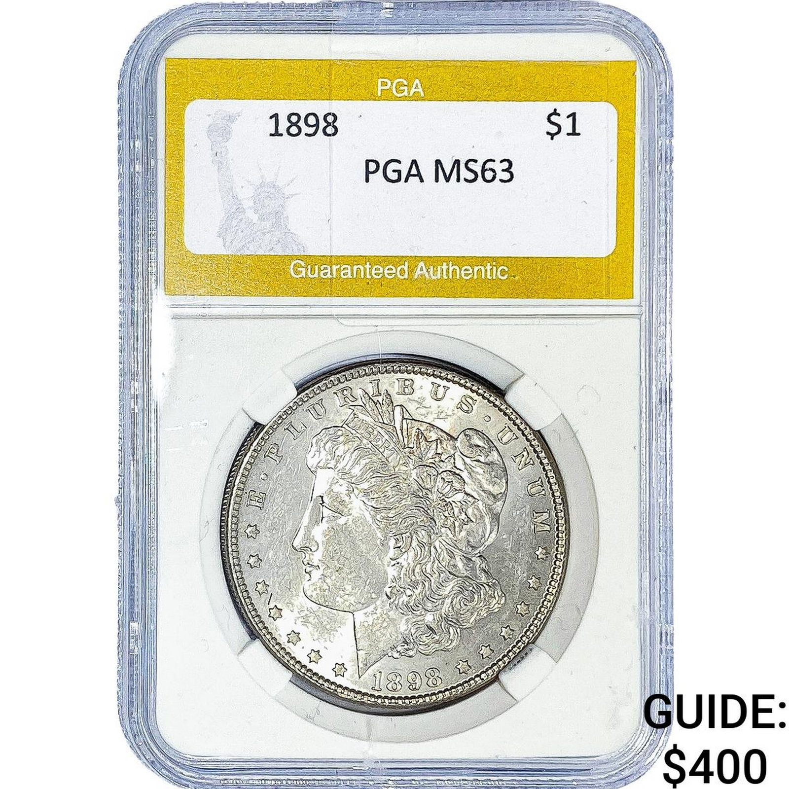 1898 Morgan Silver Dollar PGA MS63: 1898 Morgan Silver Dollar PGA MS63