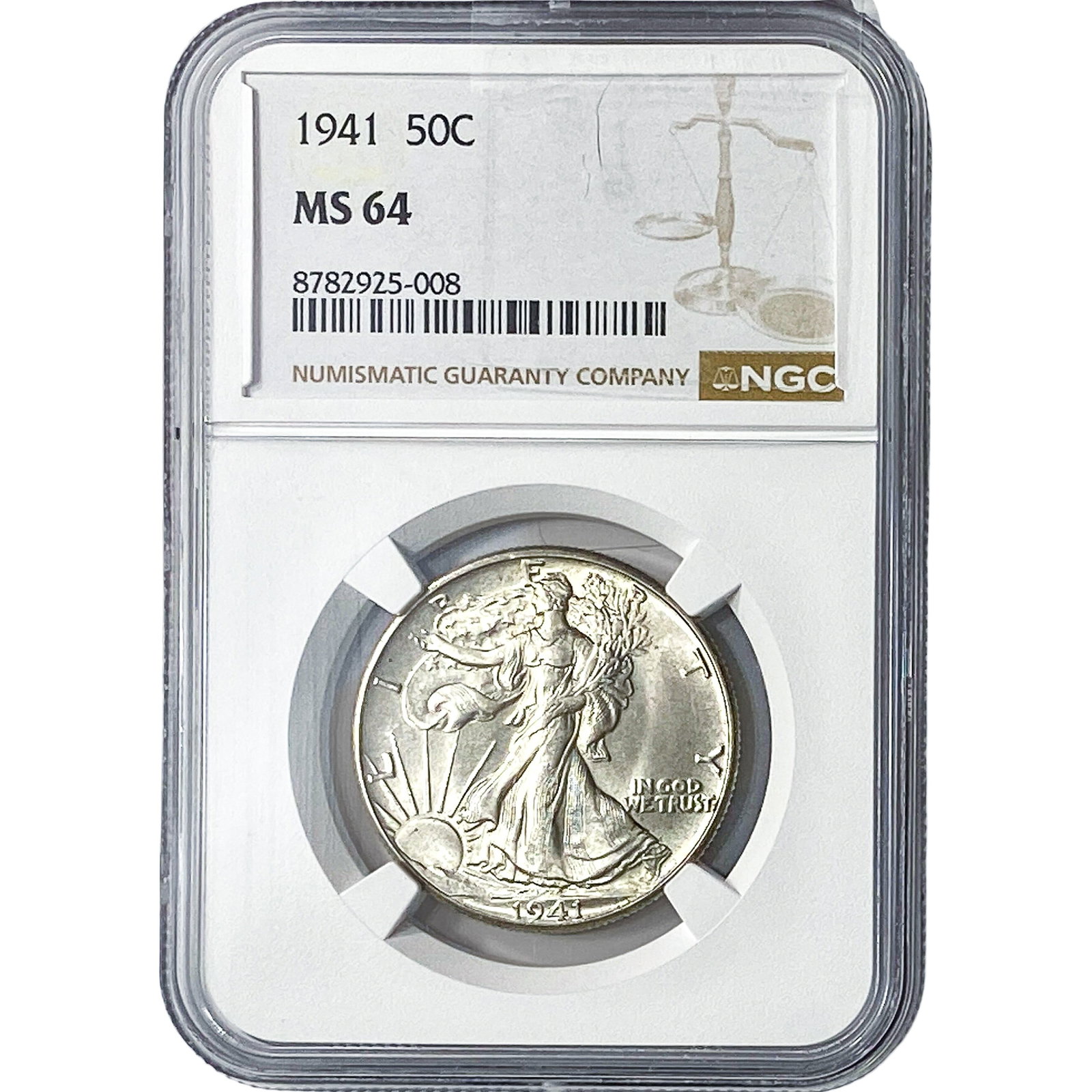 1941 Walking Liberty Half Dollar NGC MS64: 1941 Walking Liberty Half Dollar NGC MS64