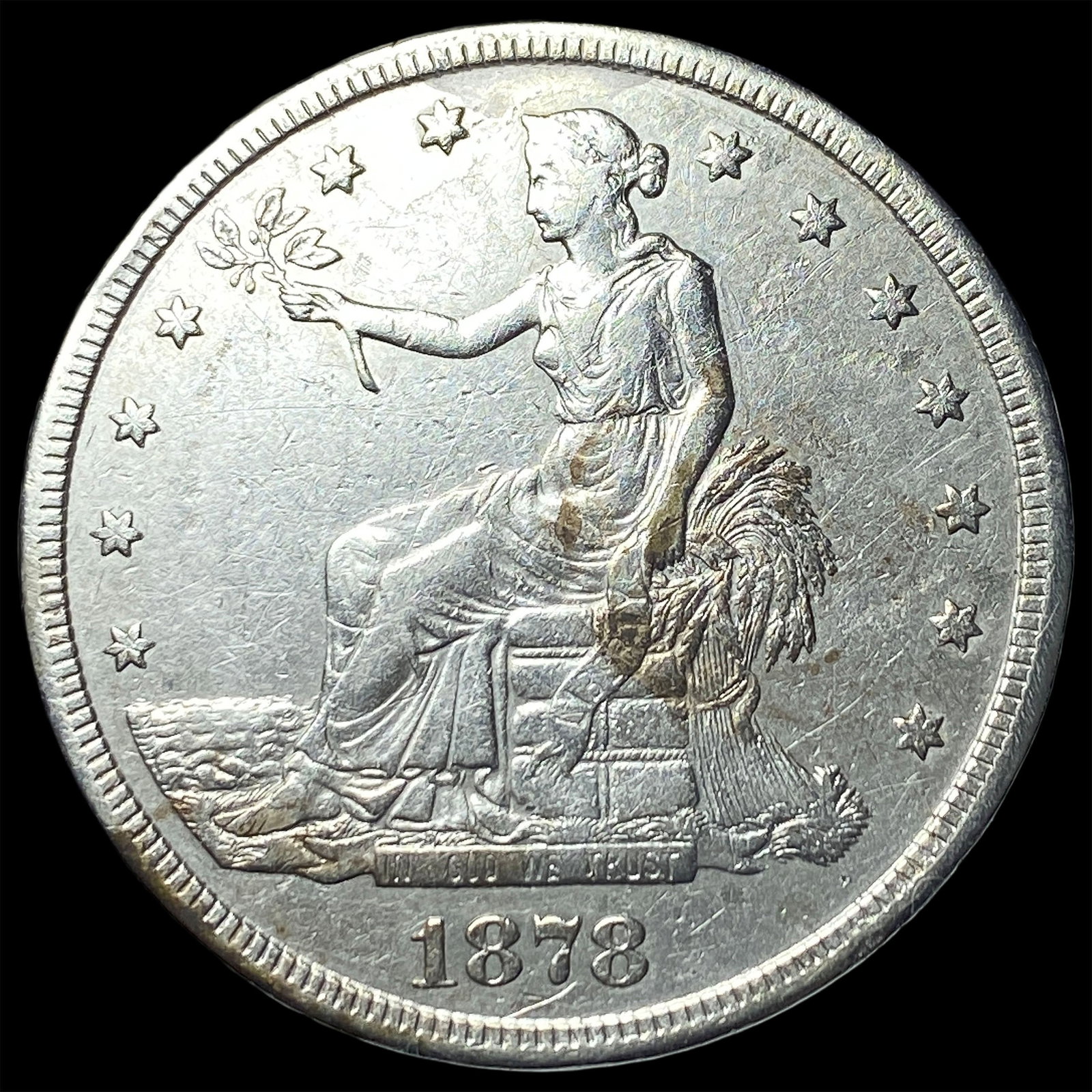 1878-S Silver Trade Dollar NEARLY UNCIRCULATED: 1878-S Silver Trade Dollar NEARLY UNCIRCULATED