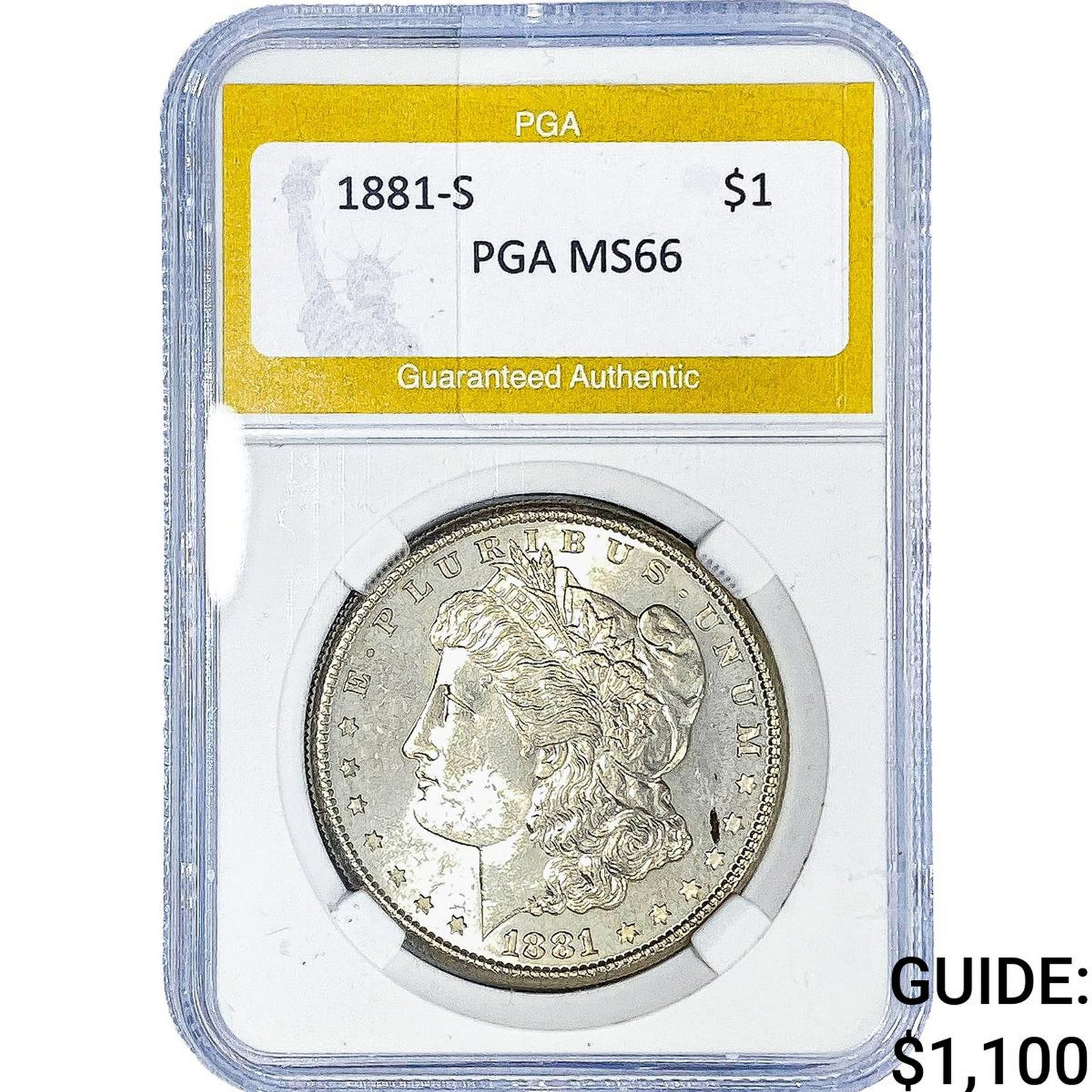1881-S Morgan Silver Dollar PGA MS66: 1881-S Morgan Silver Dollar PGA MS66