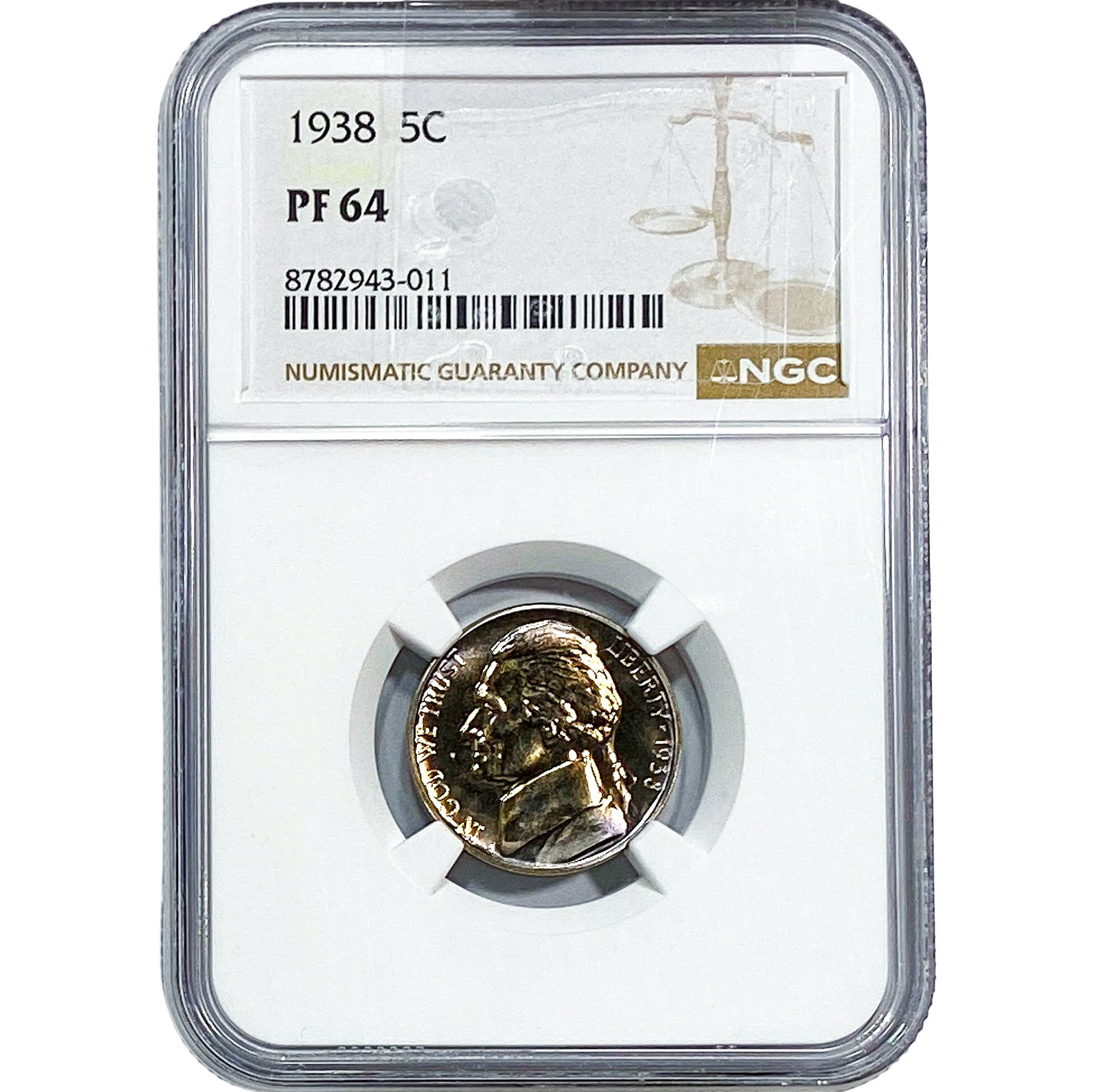 1938 Jefferson Nickel NGC PF64: 1938 Jefferson Nickel NGC PF64