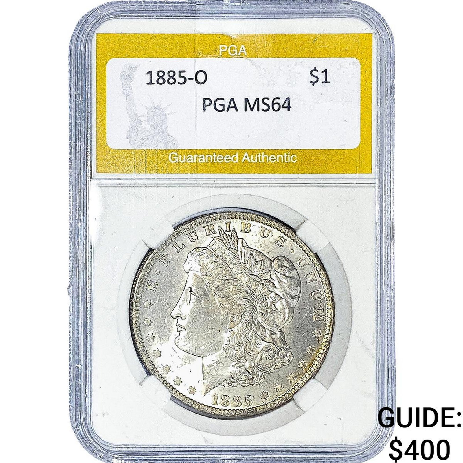 1885-O Morgan Silver Dollar PGA MS64: 1885-O Morgan Silver Dollar PGA MS64