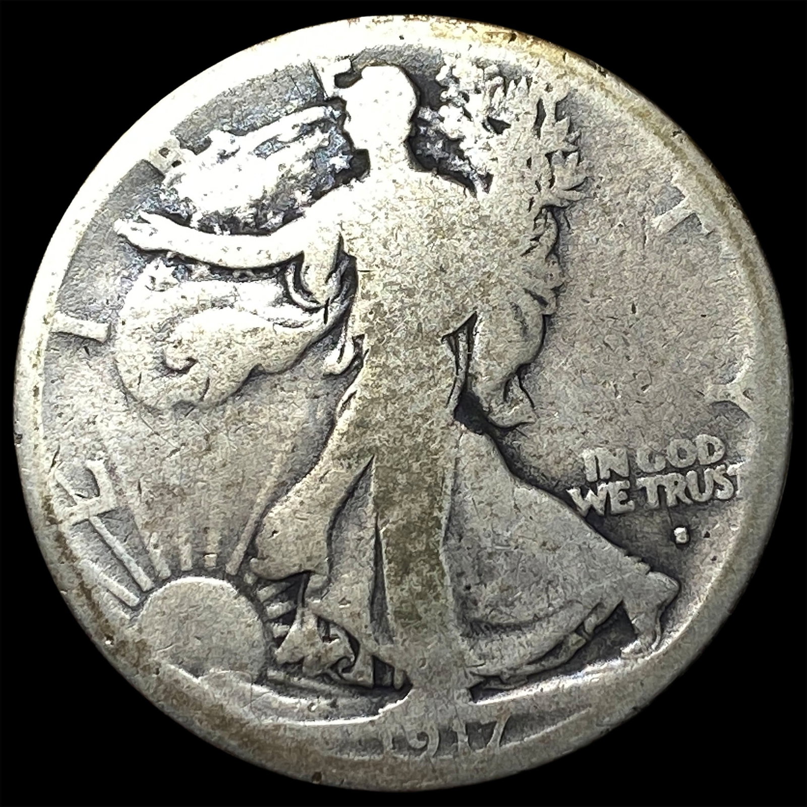 1917 Walking Liberty Half Dollar NICELY CIRCULATED: 1917 Walking Liberty Half Dollar NICELY CIRCULATED