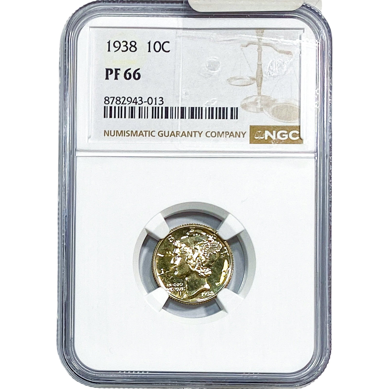 1938 Mercury Silver Dime NGC PF66: 1938 Mercury Silver Dime NGC PF66