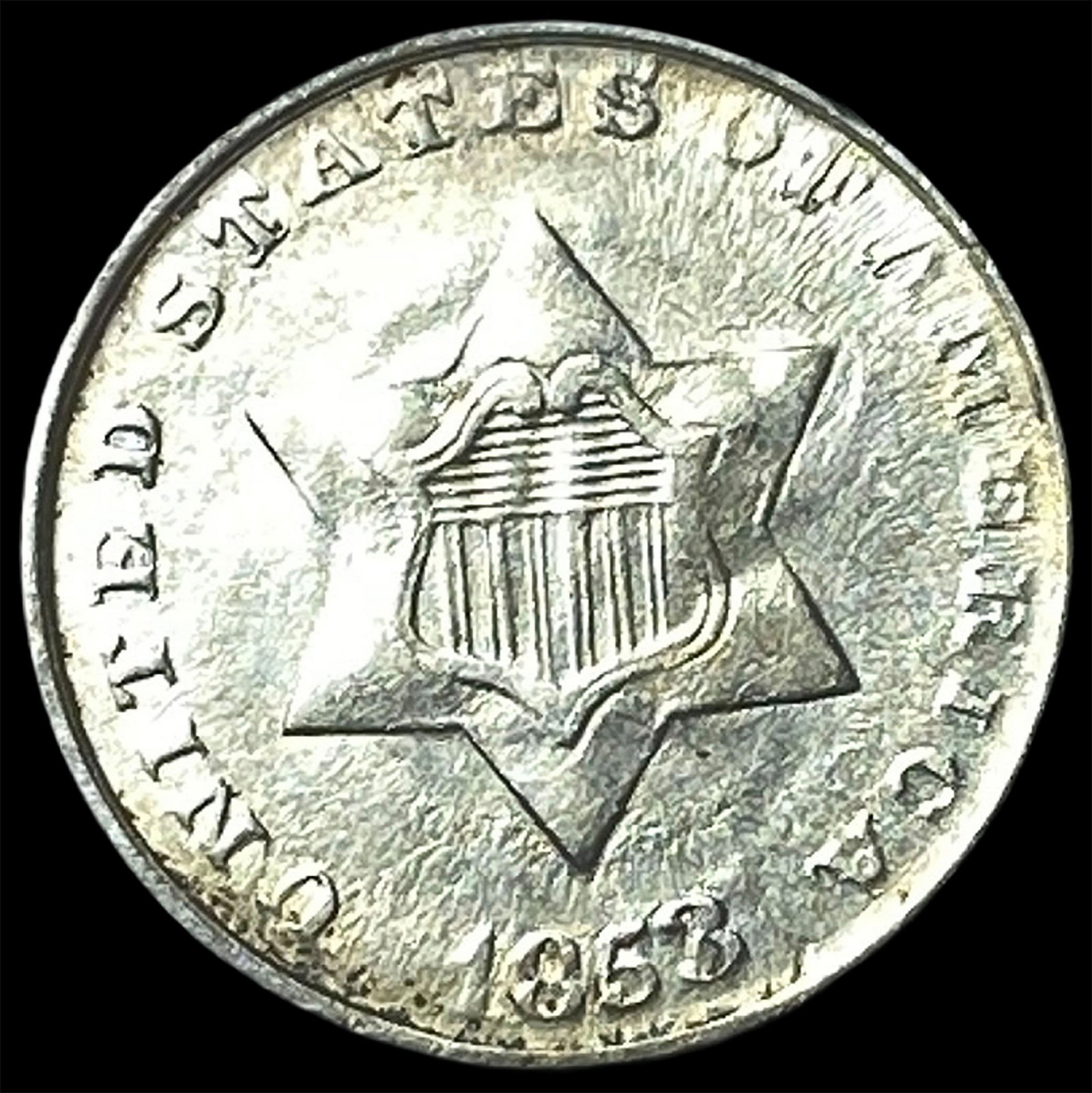 1853 Silver Three-Cent Piece CLOSELY UNCIRCULATED (1 of 2)
