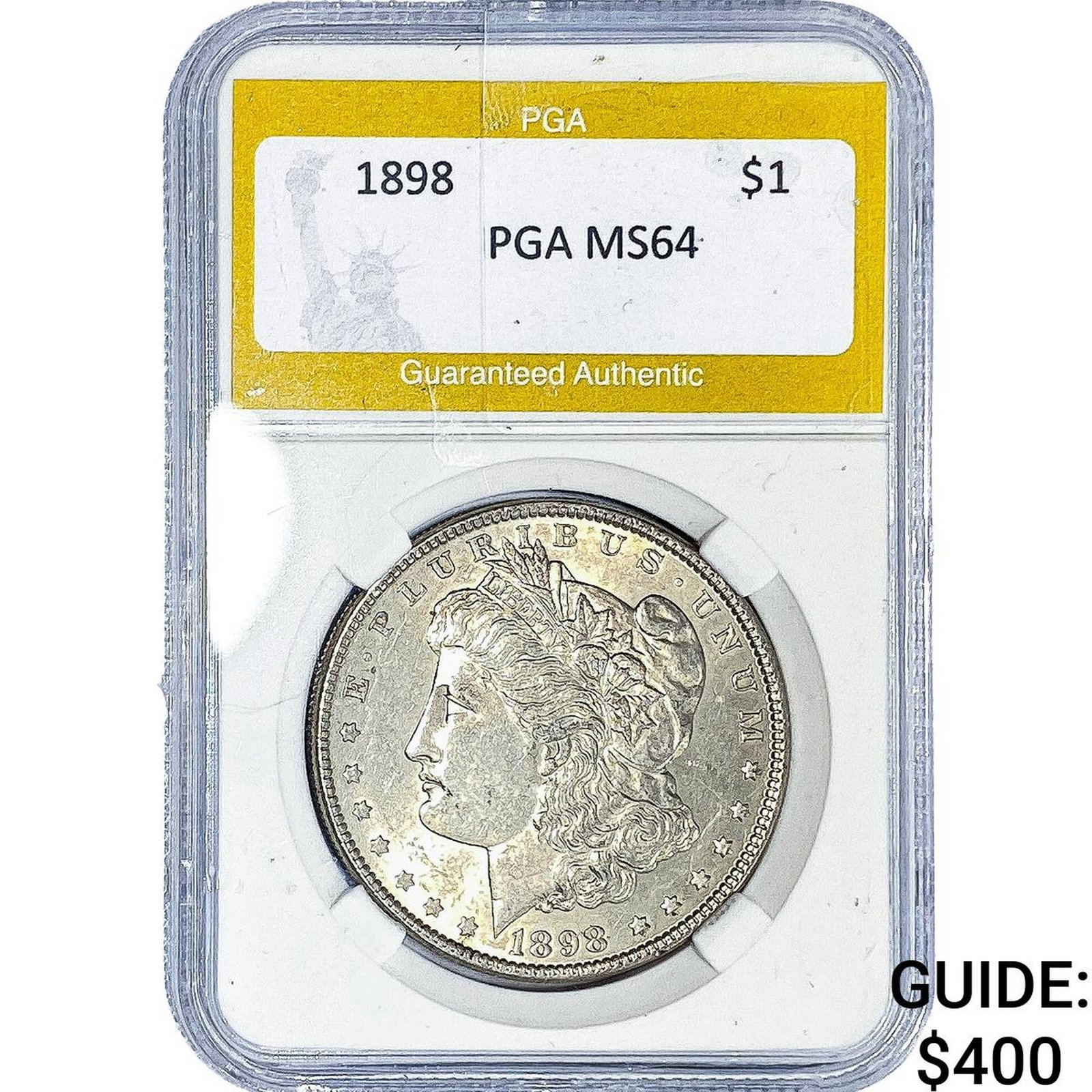 1898 Morgan Silver Dollar PGA MS64: 1898 Morgan Silver Dollar PGA MS64