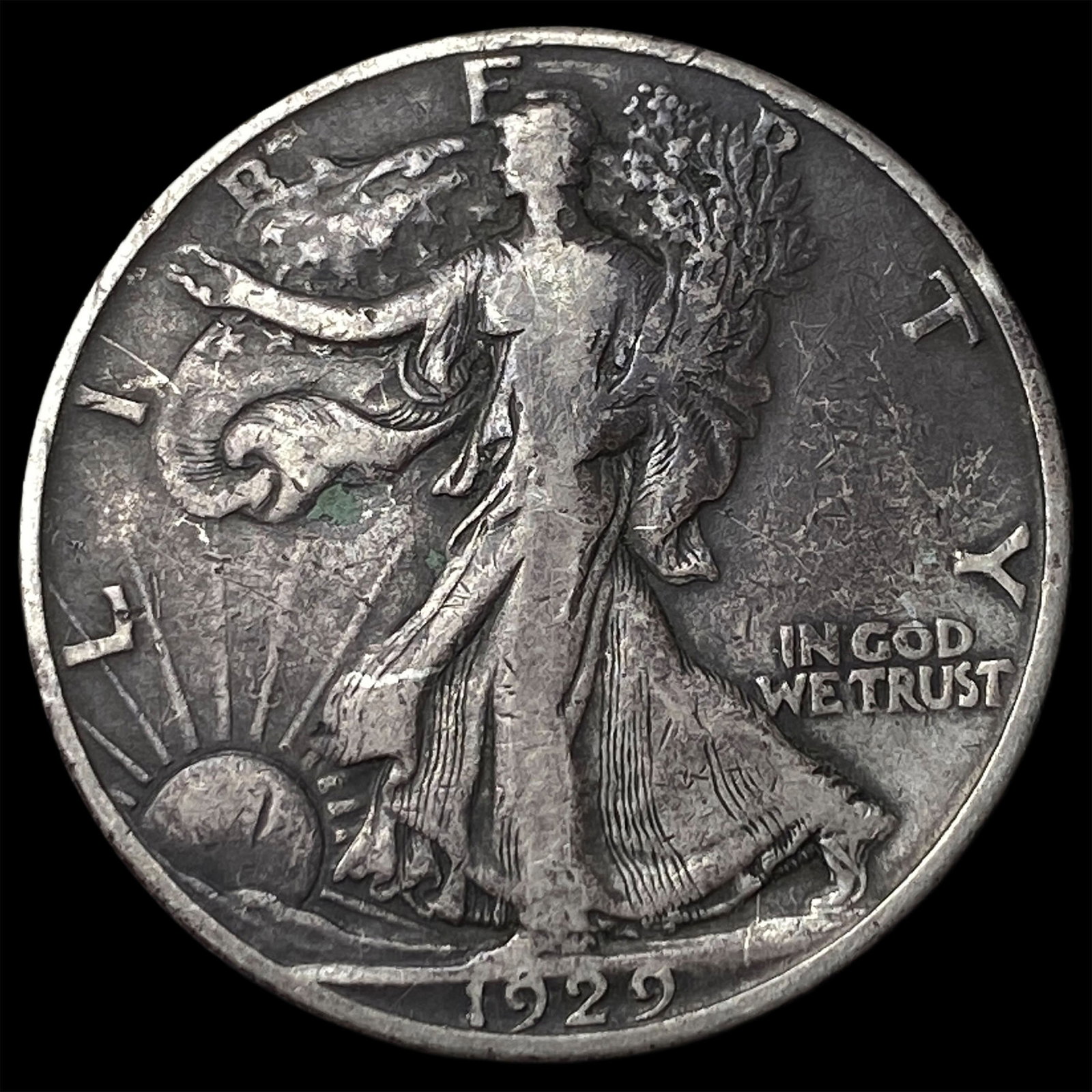1929-D Silver Walking Liberty Half Dollar ABOUT UNCIRCULATED: 1929-D Silver Walking Liberty Half Dollar ABOUT UNCIRCULATED