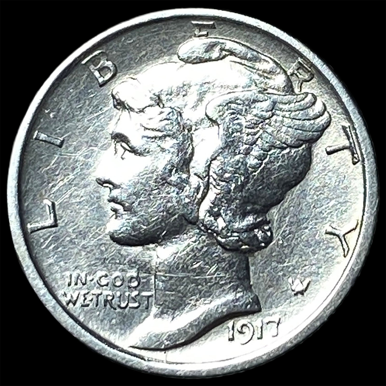 1917 Mercury Dime CLOSELY UNCIRCULATED: 1917 Mercury Dime CLOSELY UNCIRCULATED
