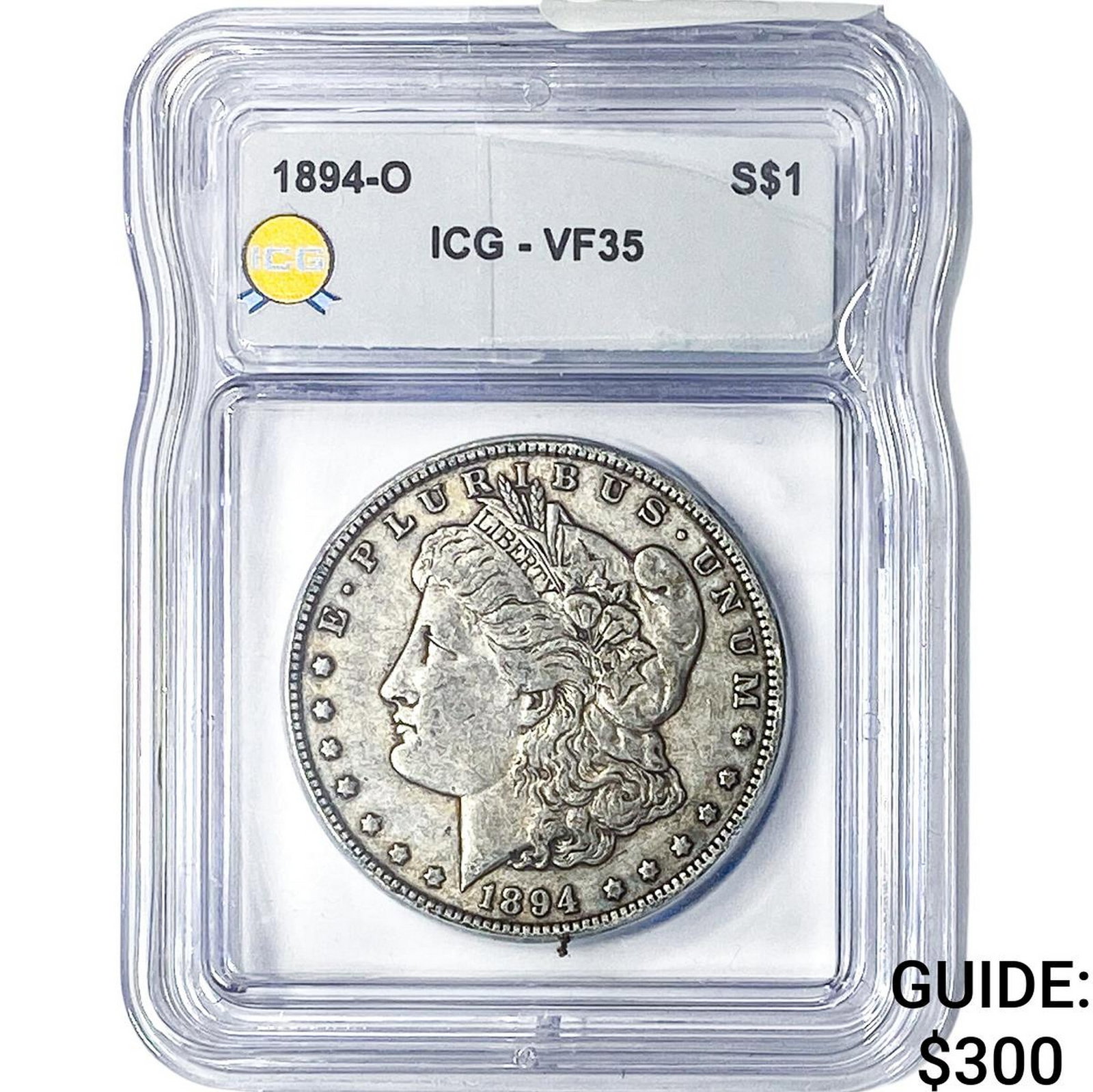 1894-O Morgan Silver Dollar ICG VF35: 1894-O Morgan Silver Dollar ICG VF35