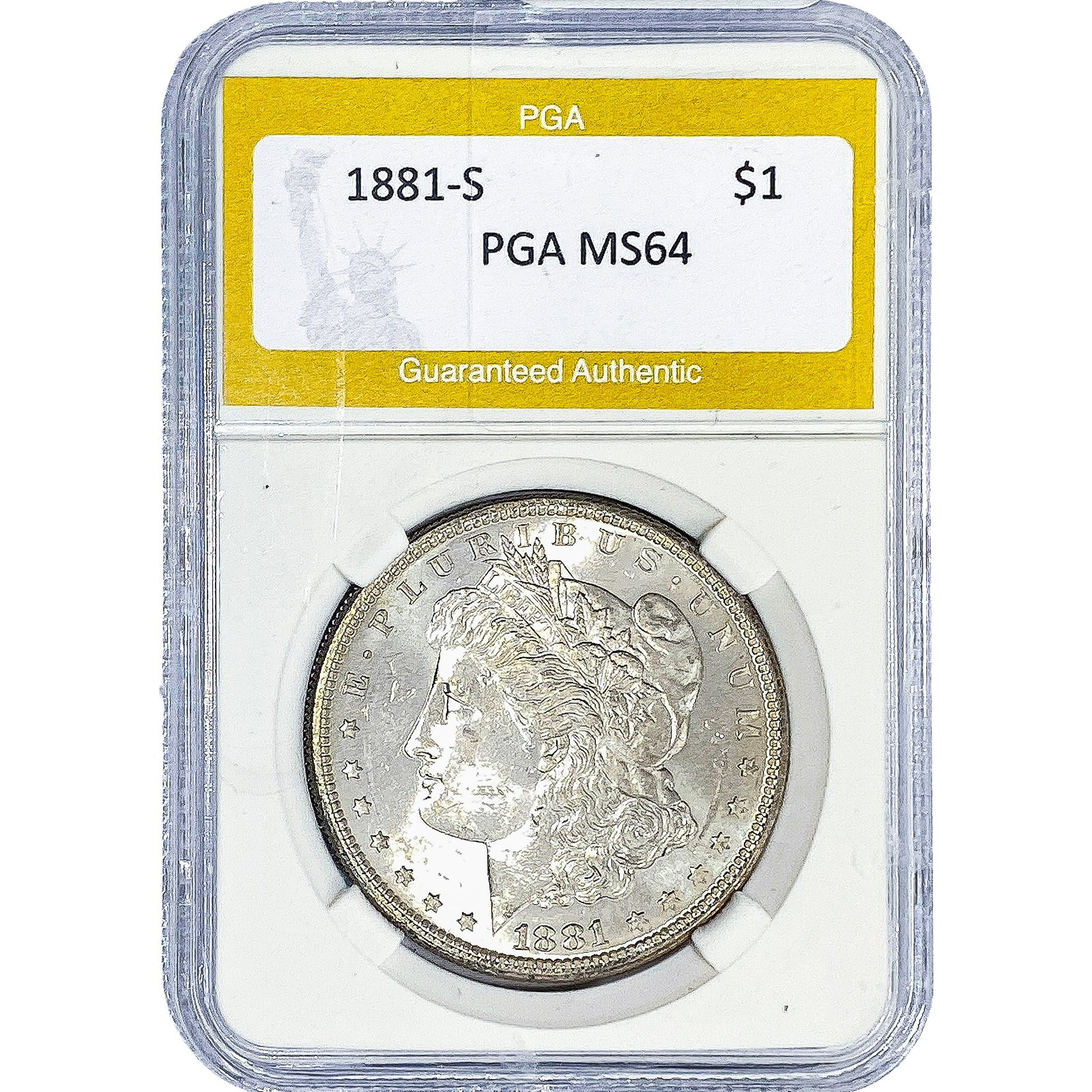 1881-S Morgan Silver Dollar PGA MS64: 1881-S Morgan Silver Dollar PGA MS64