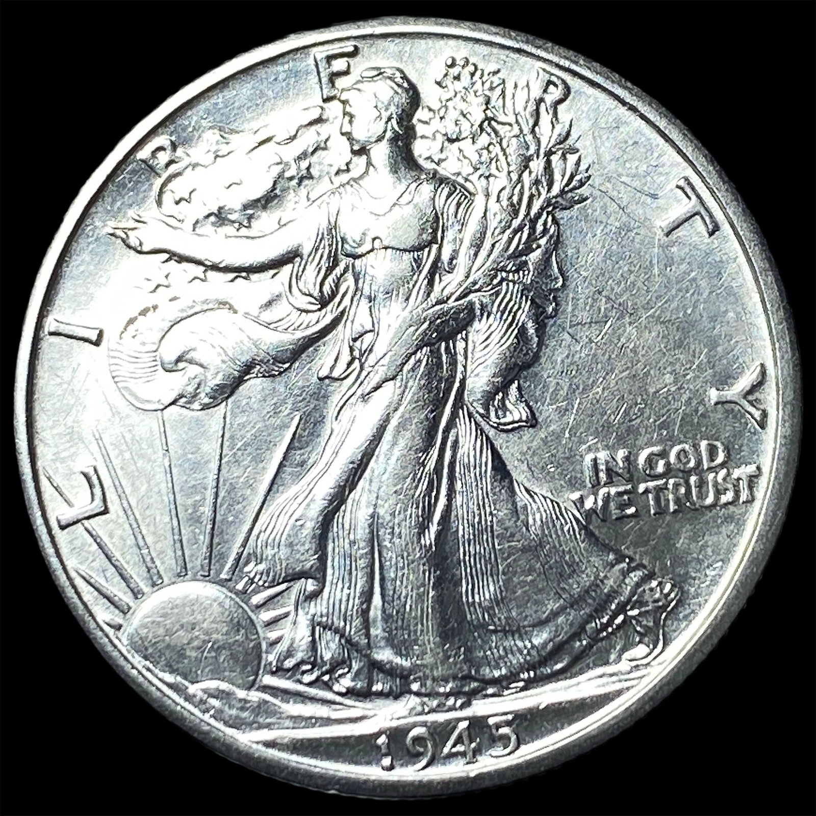 1945-D Silver Walking Liberty Half Dollar CHOICE AU: 1945-D Silver Walking Liberty Half Dollar CHOICE AU