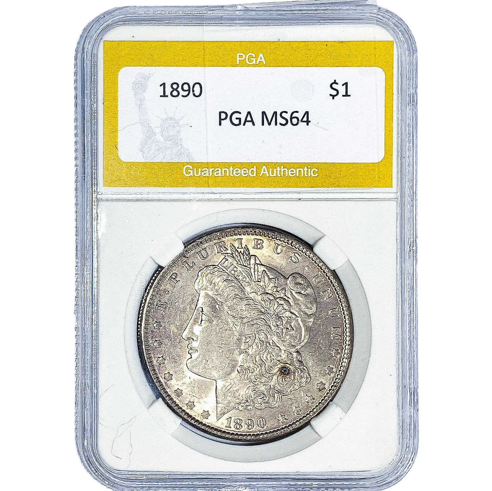 1890 Morgan Silver Dollar PGA MS64: 1890 Morgan Silver Dollar PGA MS64