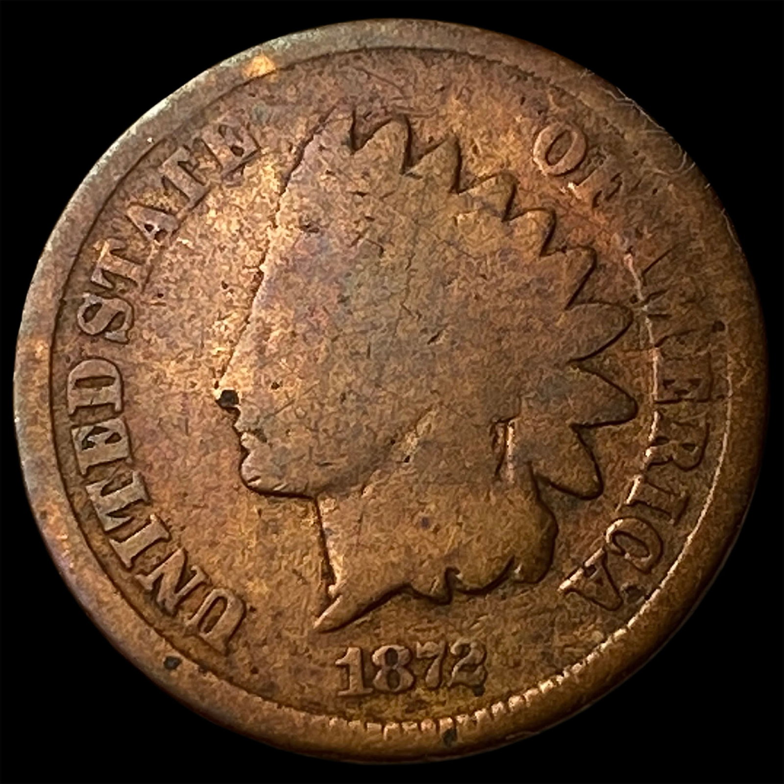 1872 Indian Head Cent NICELY CIRCULATED: 1872 Indian Head Cent NICELY CIRCULATED