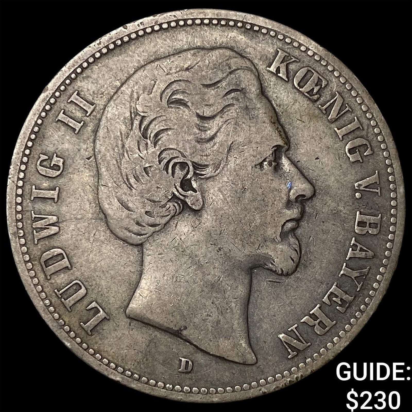 1876D German States Bavaria Silver 5 Mark (1 of 2)