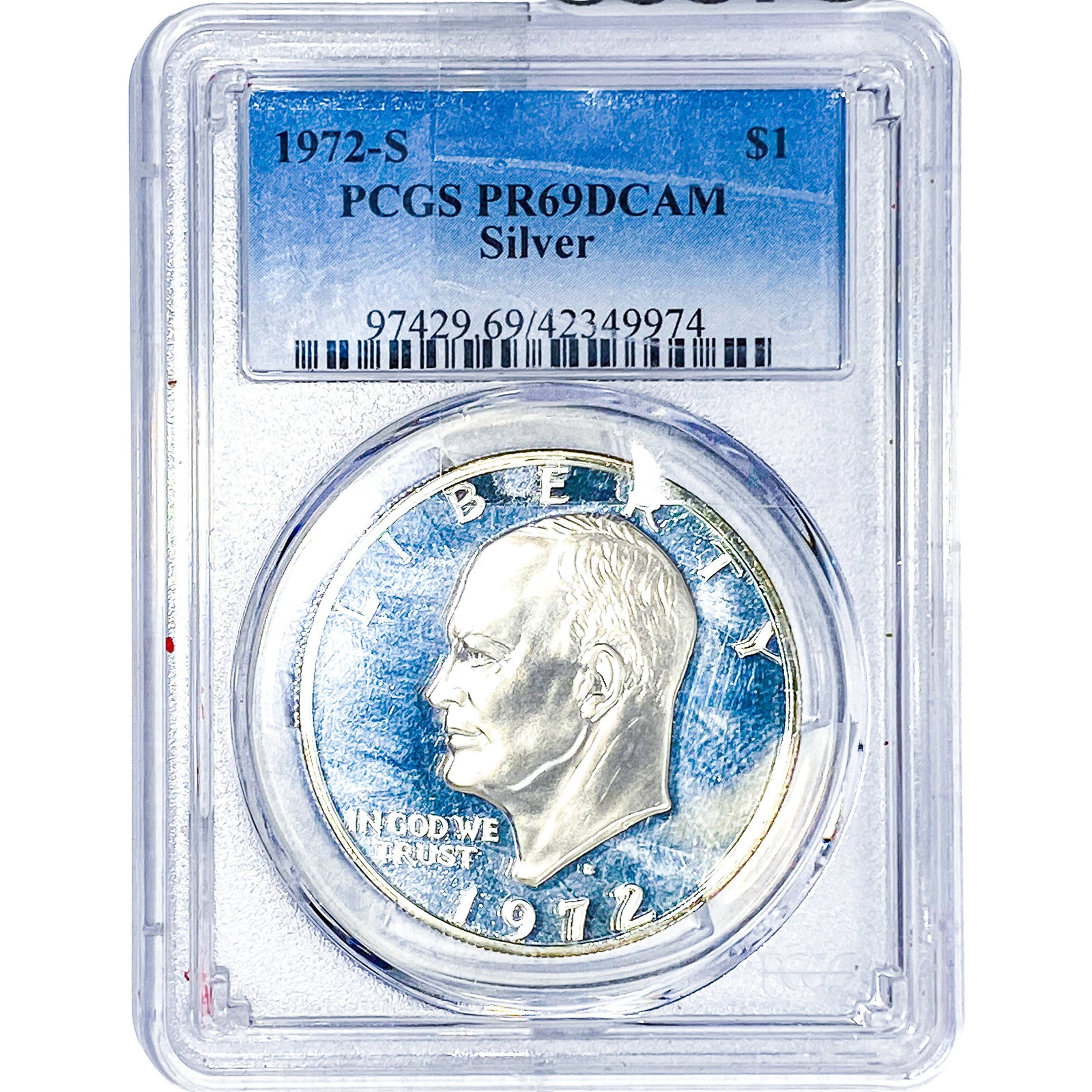 1972-S Eisenhower Dollar PCGS PR69 DCAM: 1972-S Eisenhower Dollar PCGS PR69 DCAM