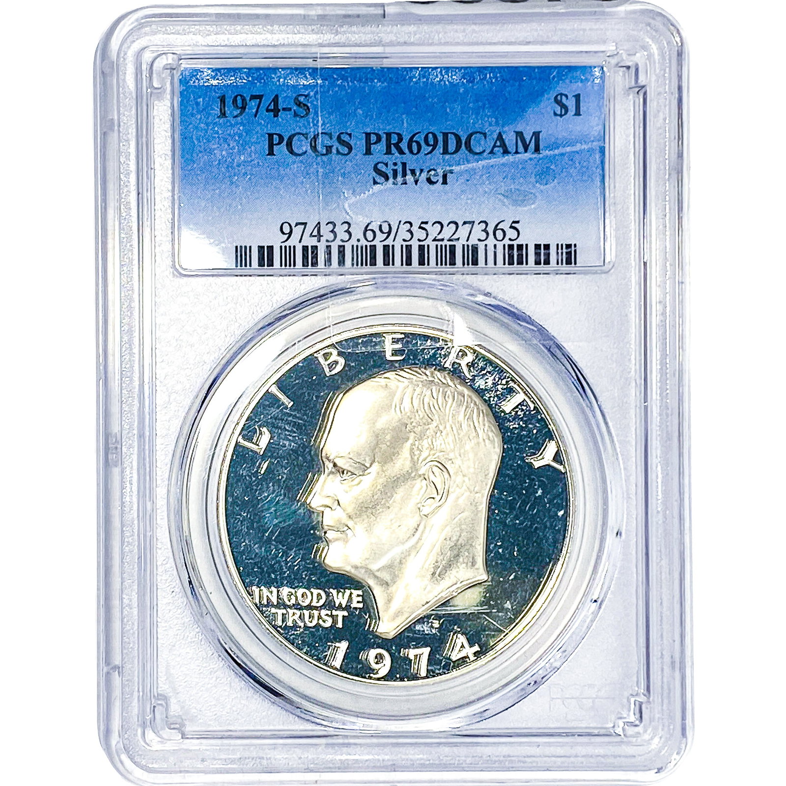 1974-S Eisenhower Dollar PCGS PR69 DCAM: 1974-S Eisenhower Dollar PCGS PR69 DCAM