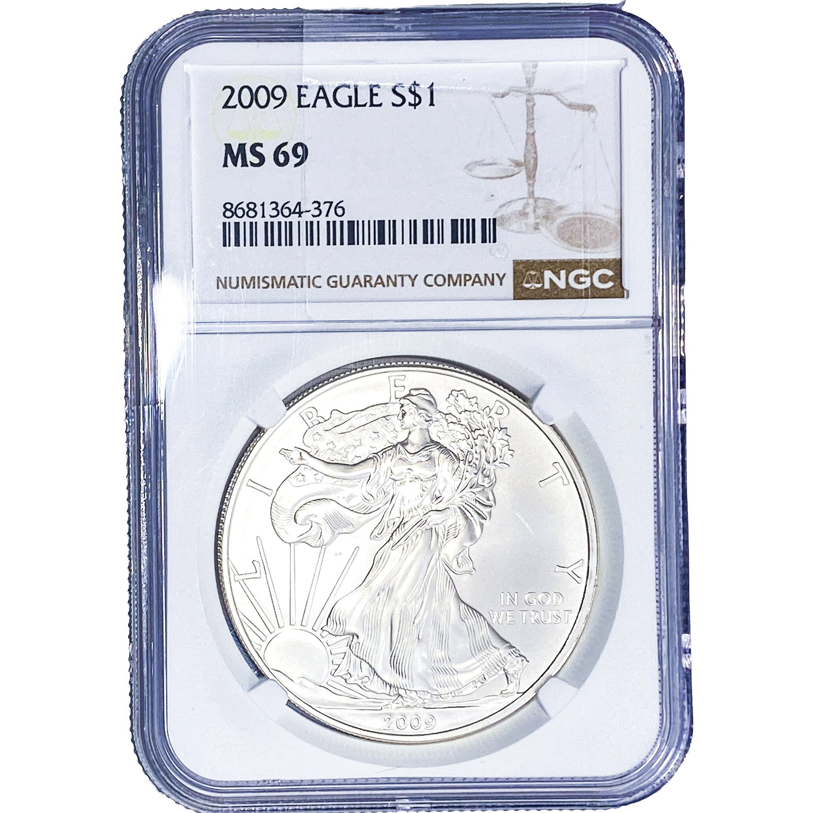 2009 Silver Eagle NGC MS69: 2009 Silver Eagle NGC MS69
