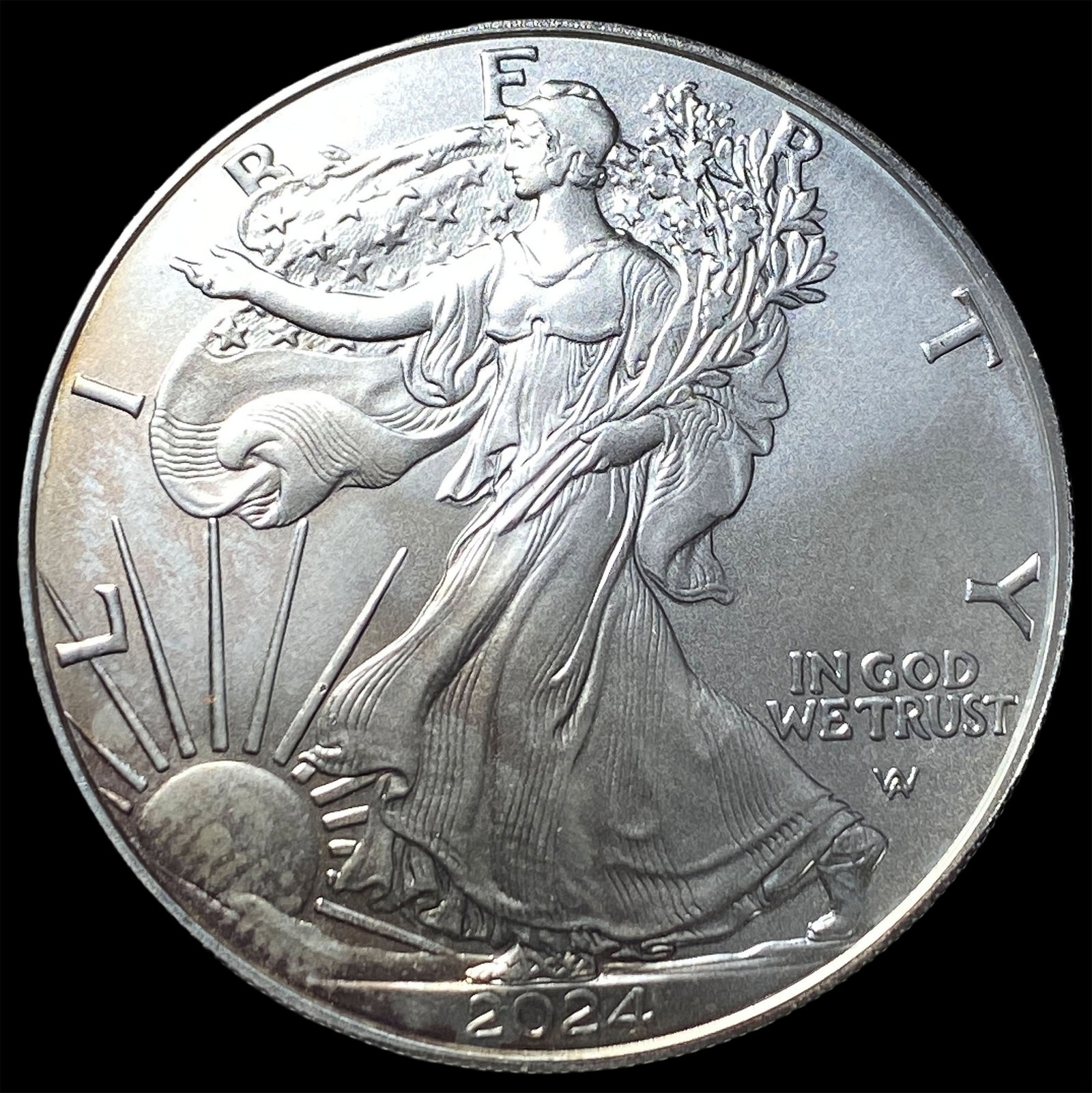 2024-W 1 oz Silver American Eagle $1 GEM BU: 2024-W 1 oz Silver American Eagle $1 GEM BU