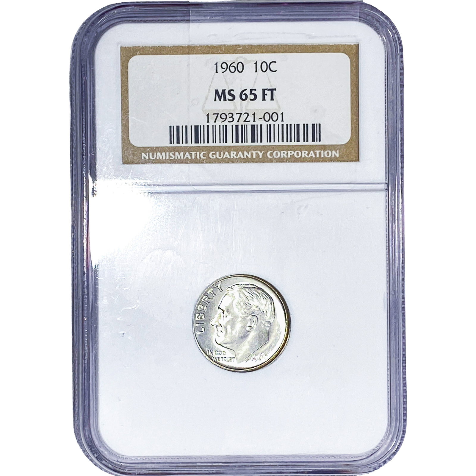 1960 Roosevelt Dime NGC MS65 FT (1 of 2)