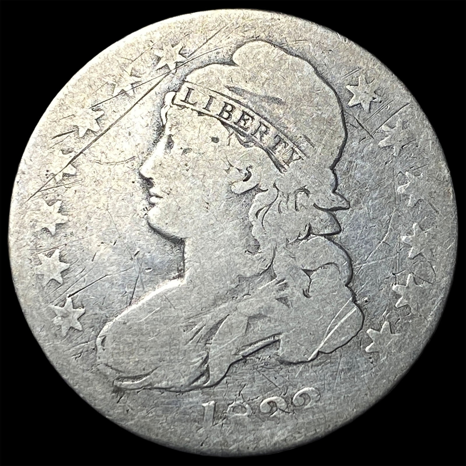 1829 Capped Bust Half Dollar NICELY CIRCULATED: 1829 Capped Bust Half Dollar NICELY CIRCULATED
