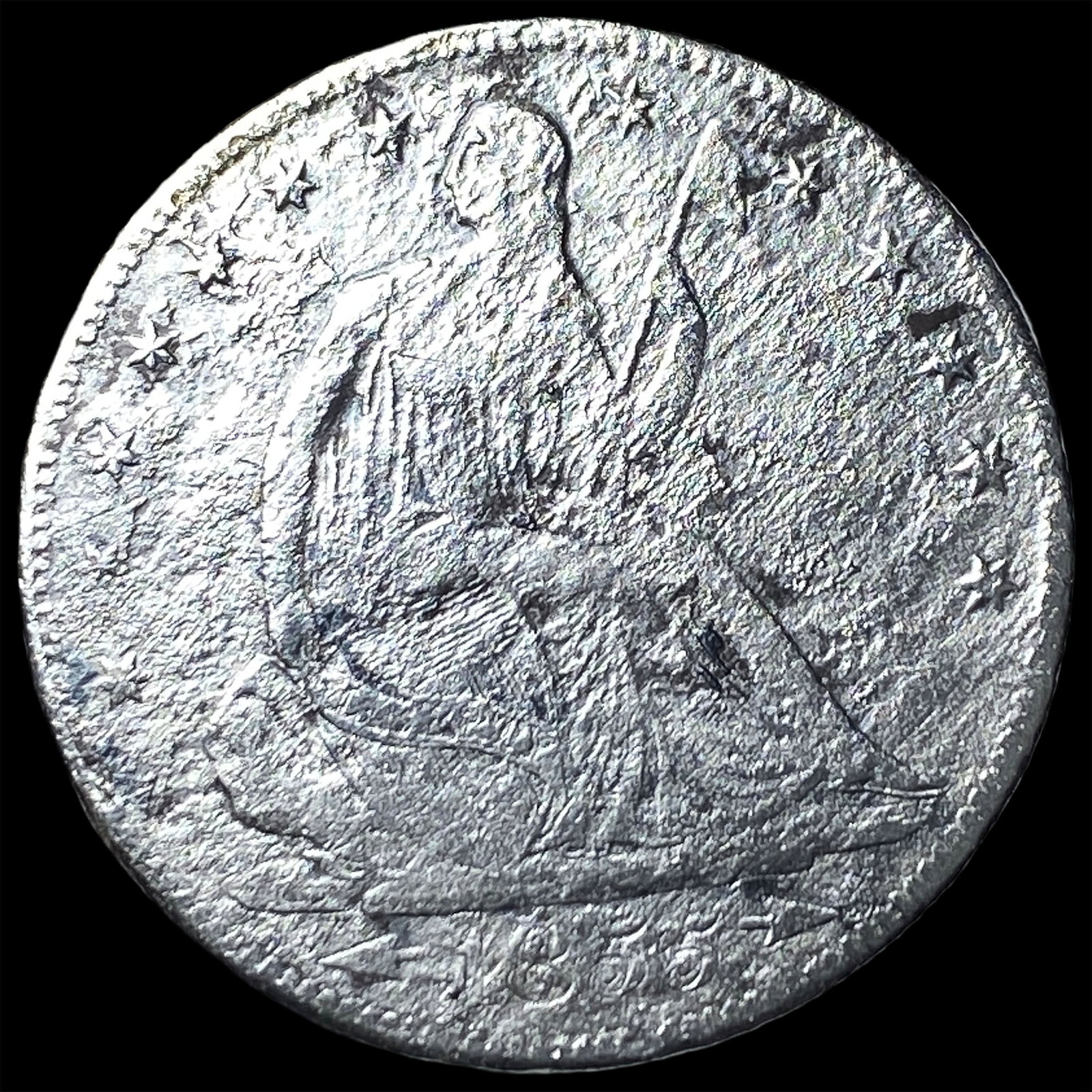 1855-S Silver Half Dime NICELY CIRCULATED: 1855-S Silver Half Dime NICELY CIRCULATED