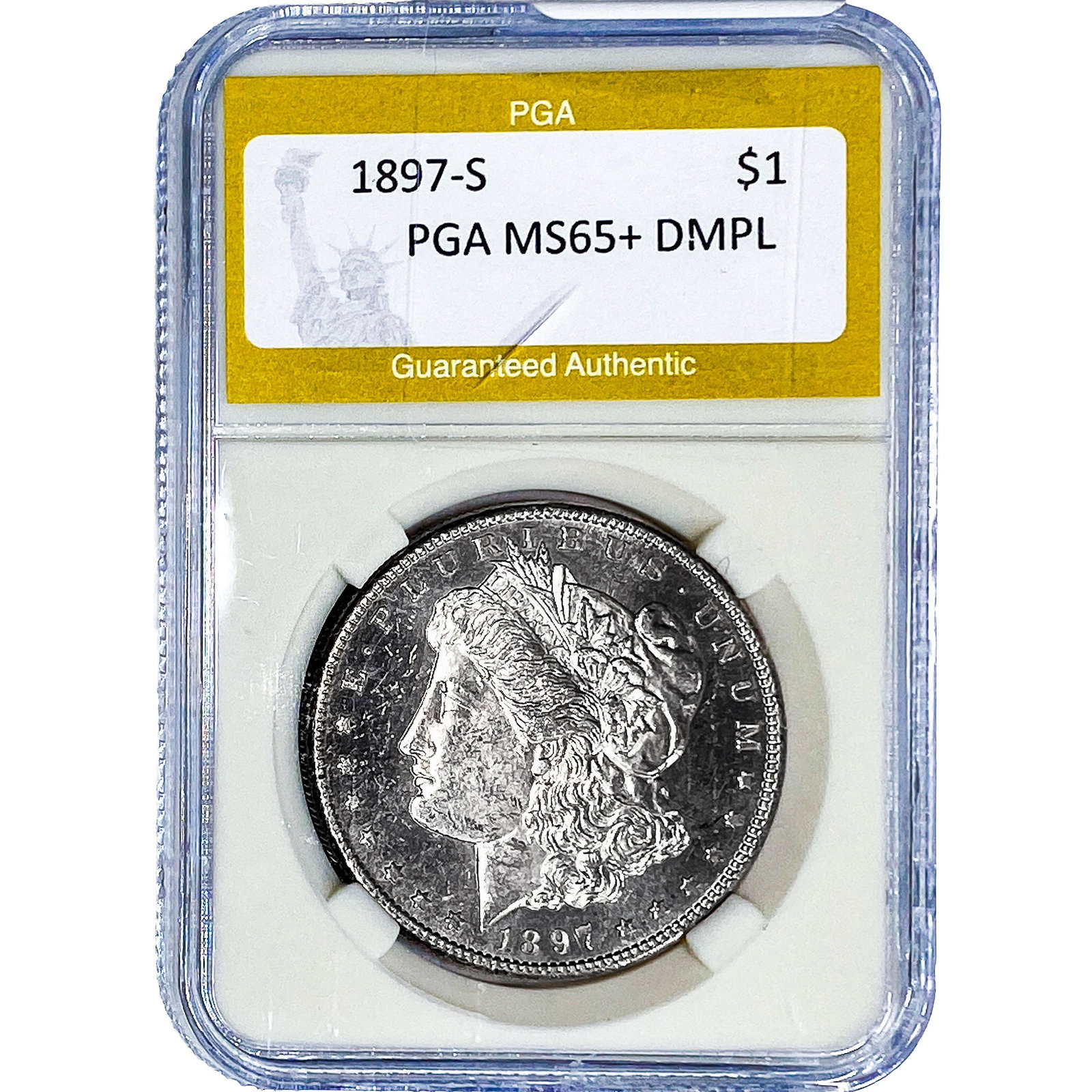 1897-S Morgan Silver Dollar PGA MS65+ DMPL: 1897-S Morgan Silver Dollar PGA MS65+ DMPL