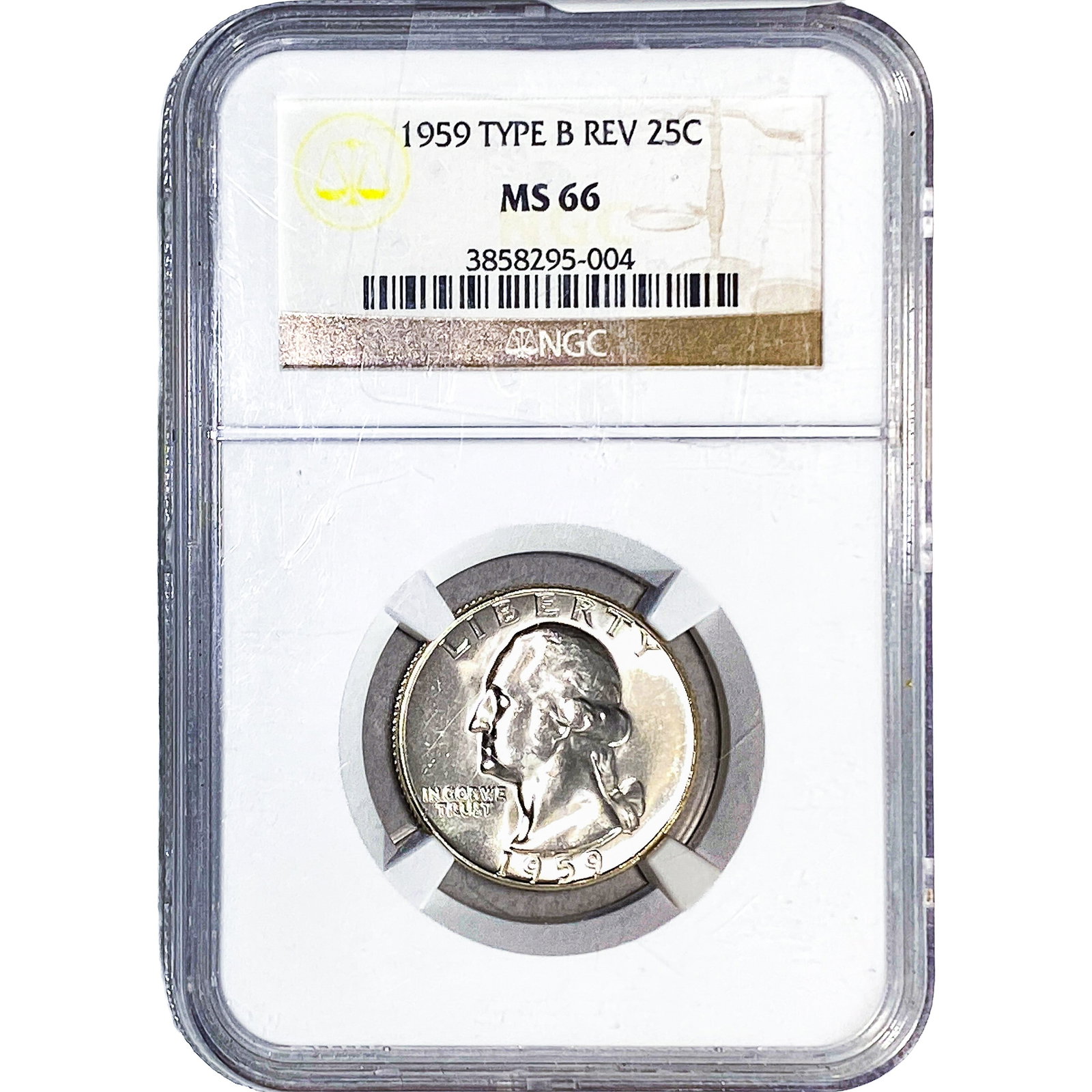 1959 Washington Silver Quarter NGC MS66 TYPE B: 1959 Washington Silver Quarter NGC MS66 TYPE B