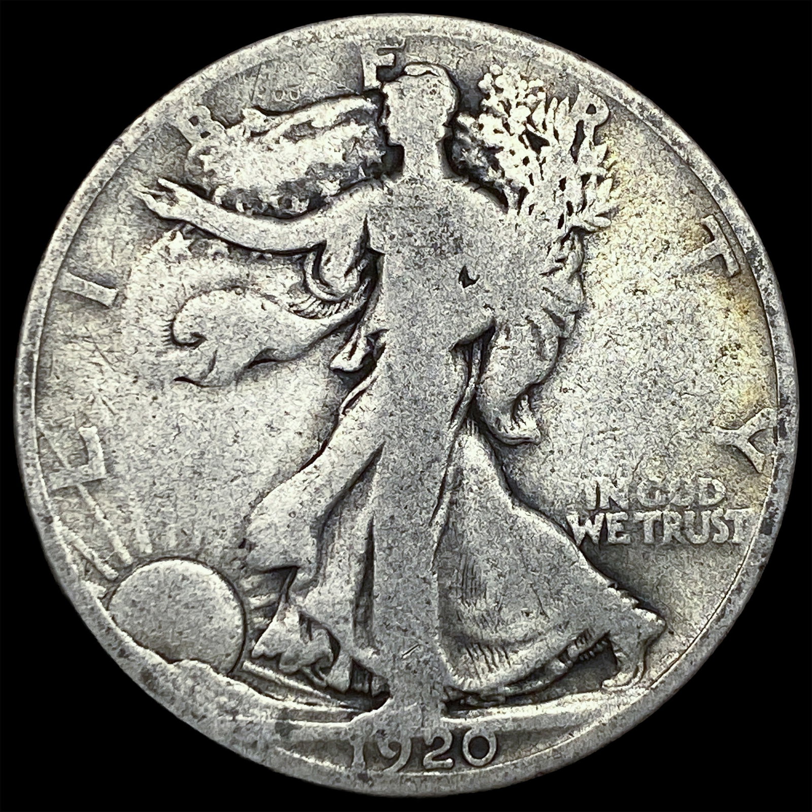 1920-D Silver Walking Liberty Half Dollar NICELY CIRCULATED (1 of 2)